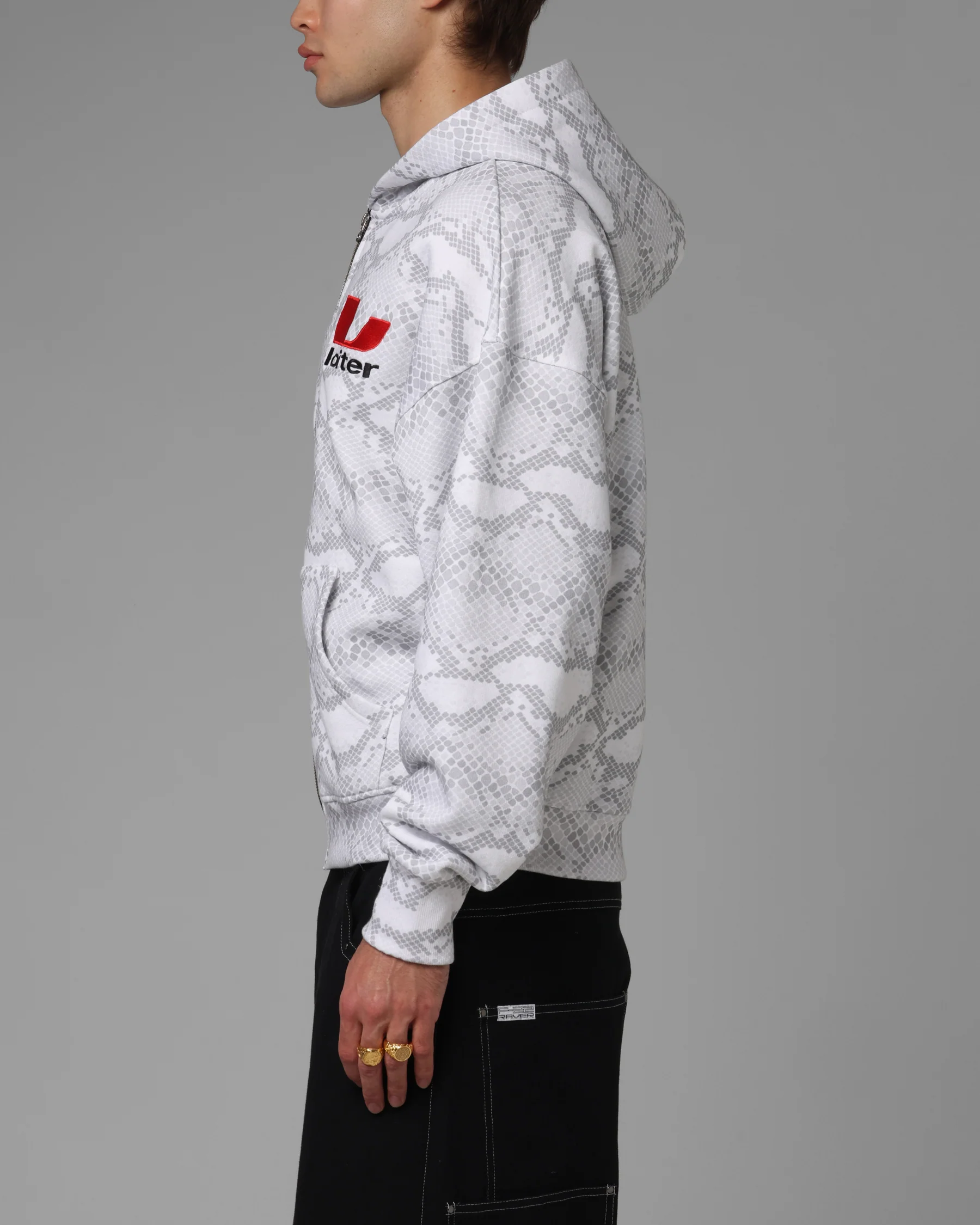 Loiter Slither Zip Hoodie Grey