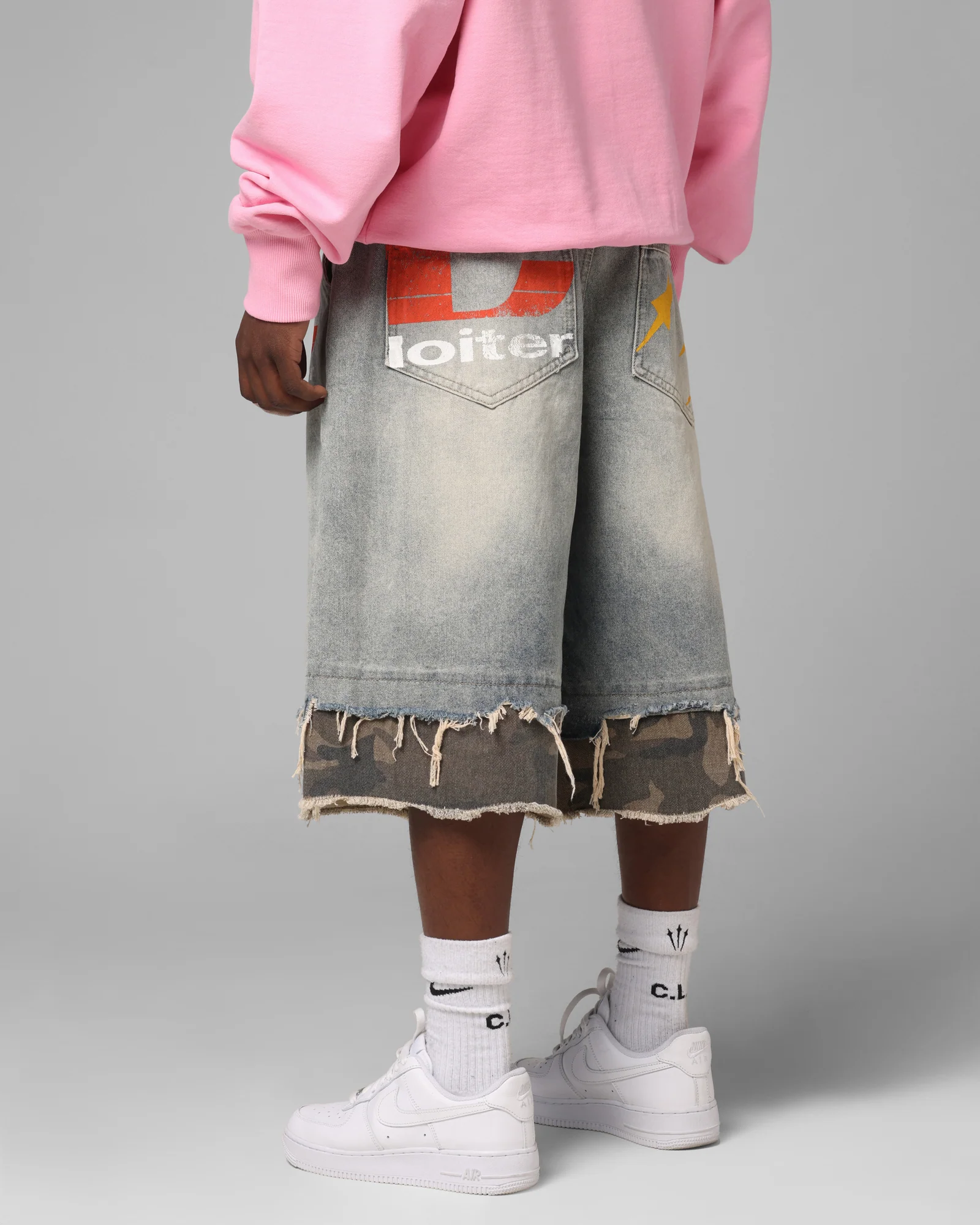 Loiter Oil Rig Denim Jorts Blue Wash