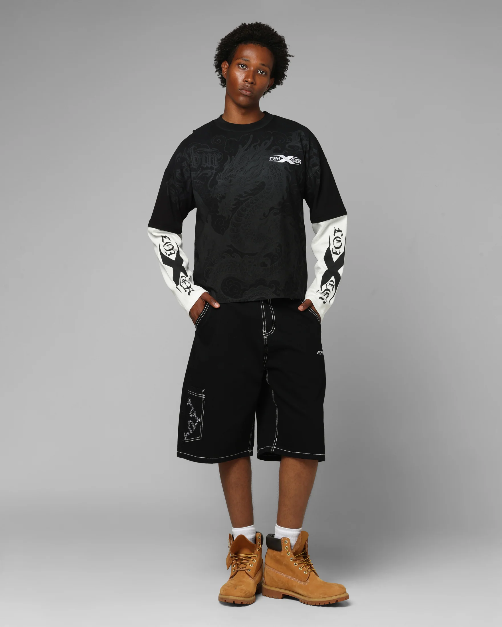 Loiter Xplicit Layered Long Sleeve T-Shirt Black