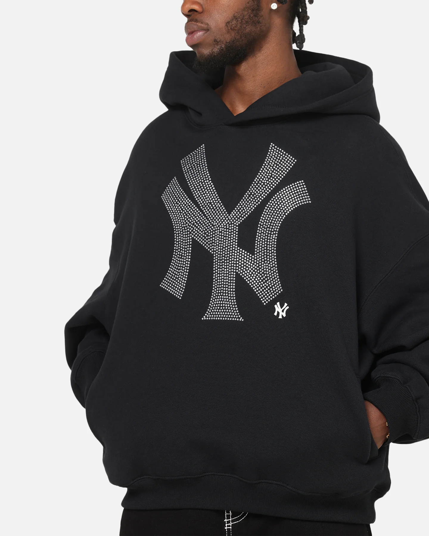 Mitchell & Ness New York Yankees Rhinestone Hoodie Faded Black
