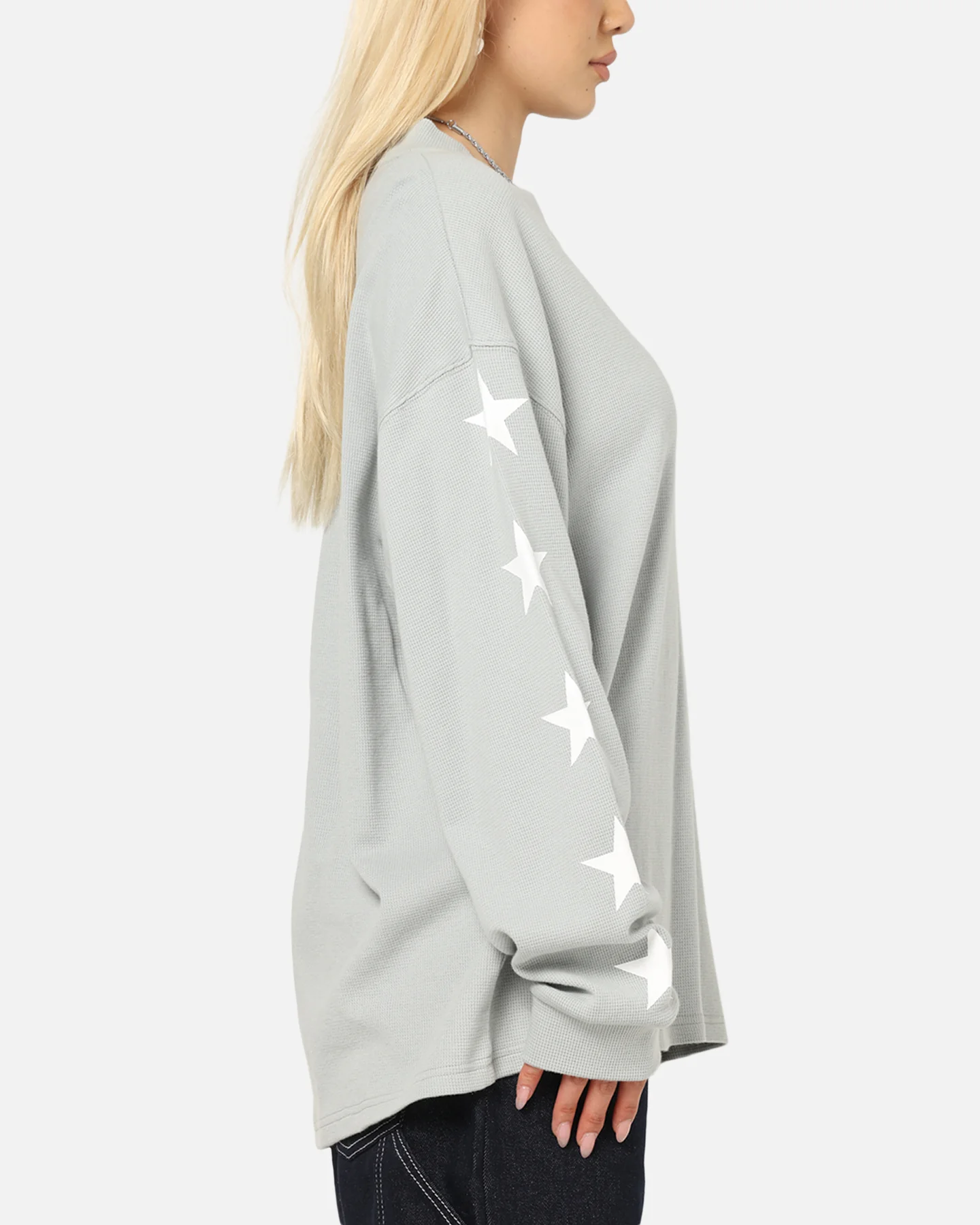 Carre Waffle Workwear Long Sleeve T-Shirt Grey