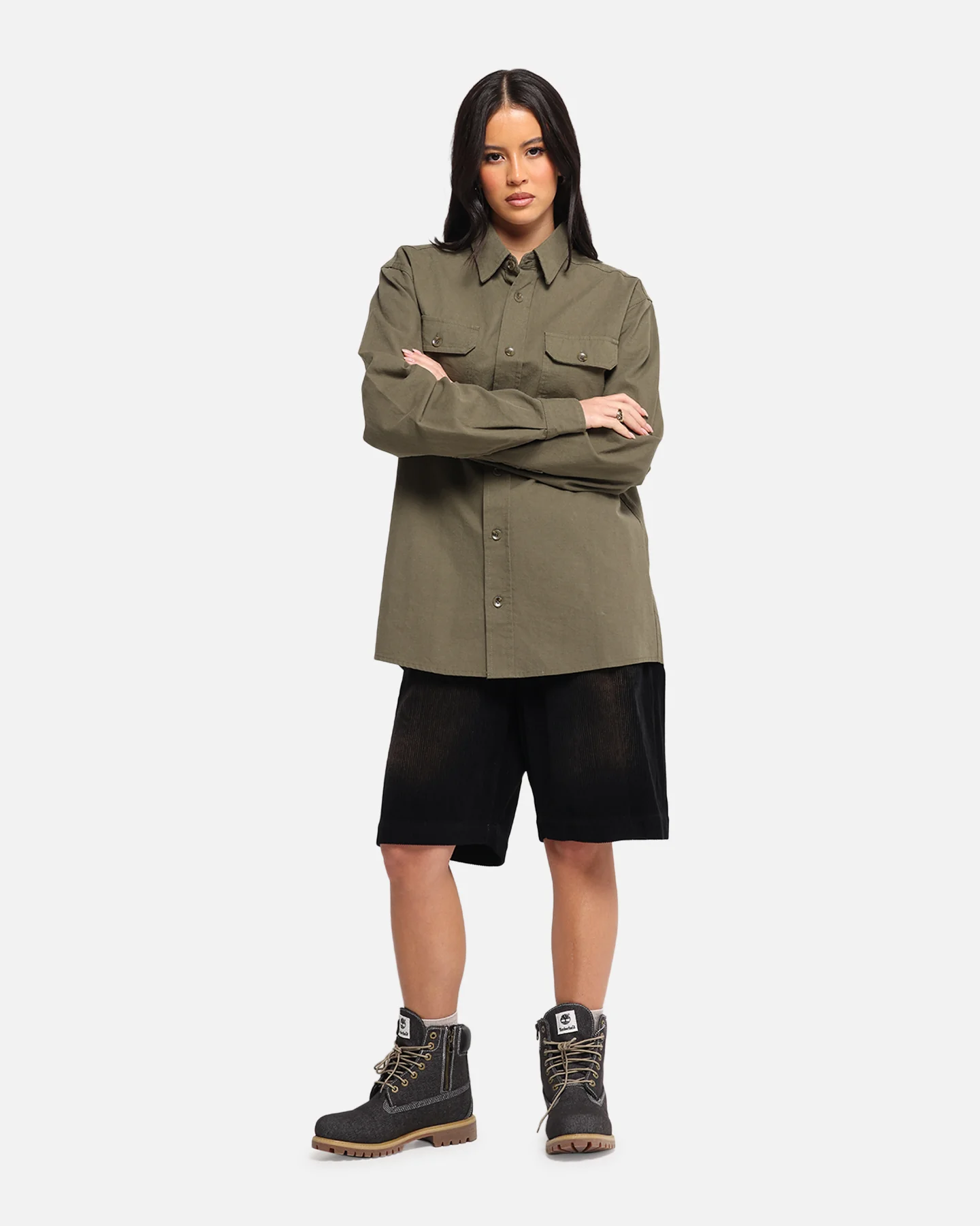 XXIII Corduroy Wash Jorts Black