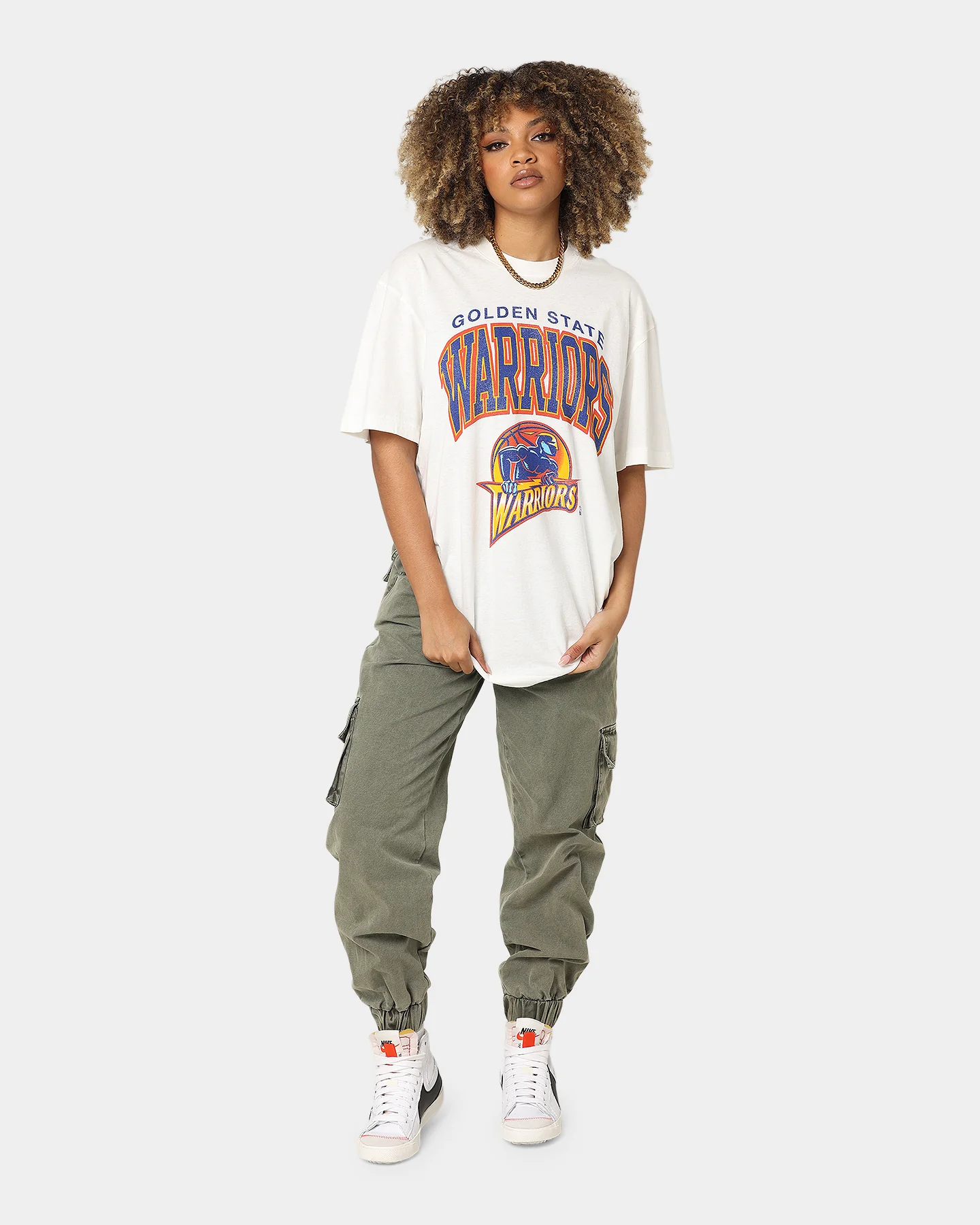 Mitchell & Ness Golden State Warriors XL Arch Vintage T-Shirt Vintage White