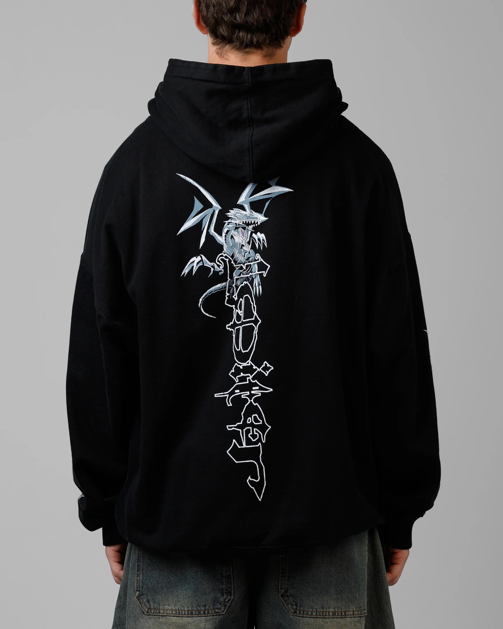 Loiter X Yu-Gi-Oh! Kaiba Blue Eyes Hoodie Black