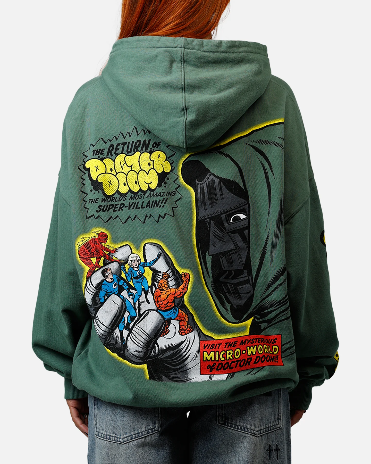 73Studio Marvel Fantastic Four Doctor Doom Villain Premium Hoodie Green