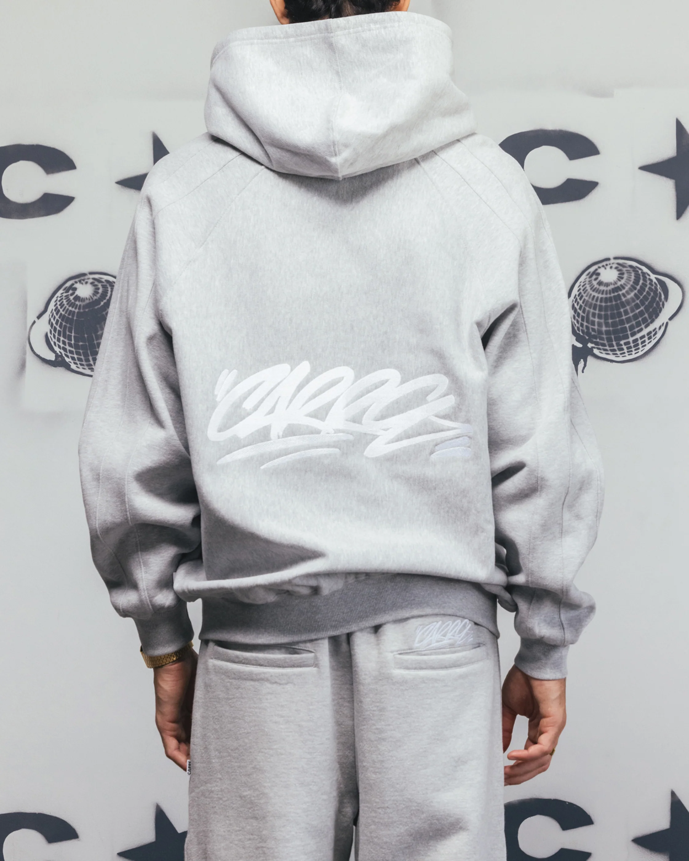 Carre Grit Zip Hoodie Grey Marle