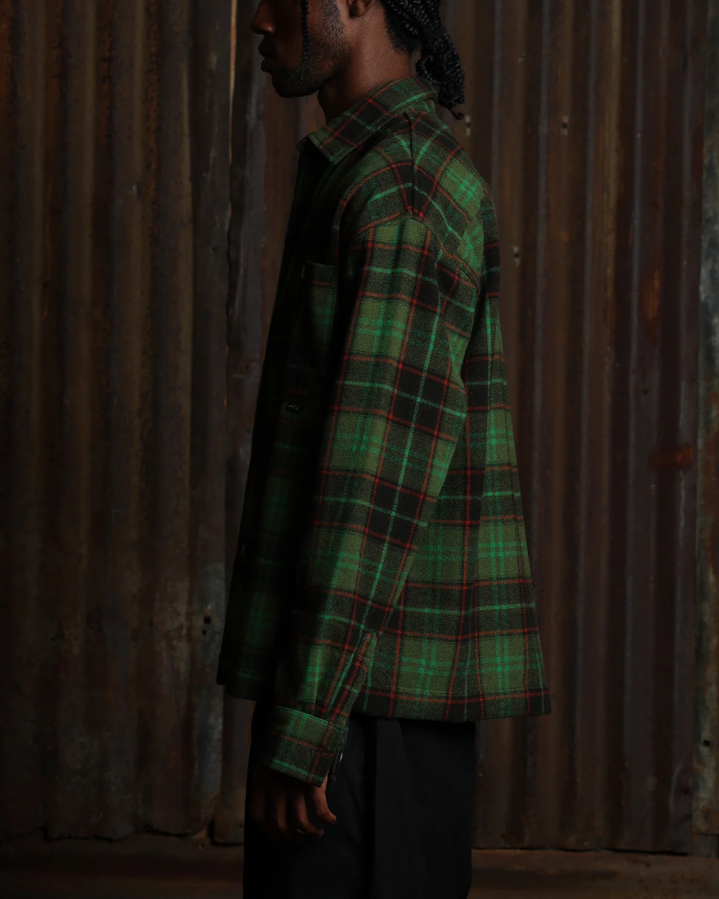 American Thrift Utility Flannel Shirt Green