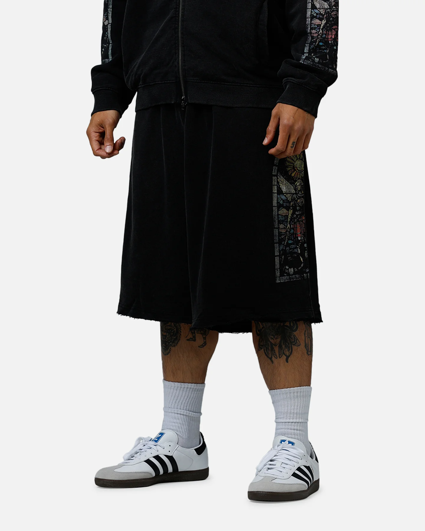 Saint Morta Kingdomcome Baggy Sweat Shorts Vintage Black
