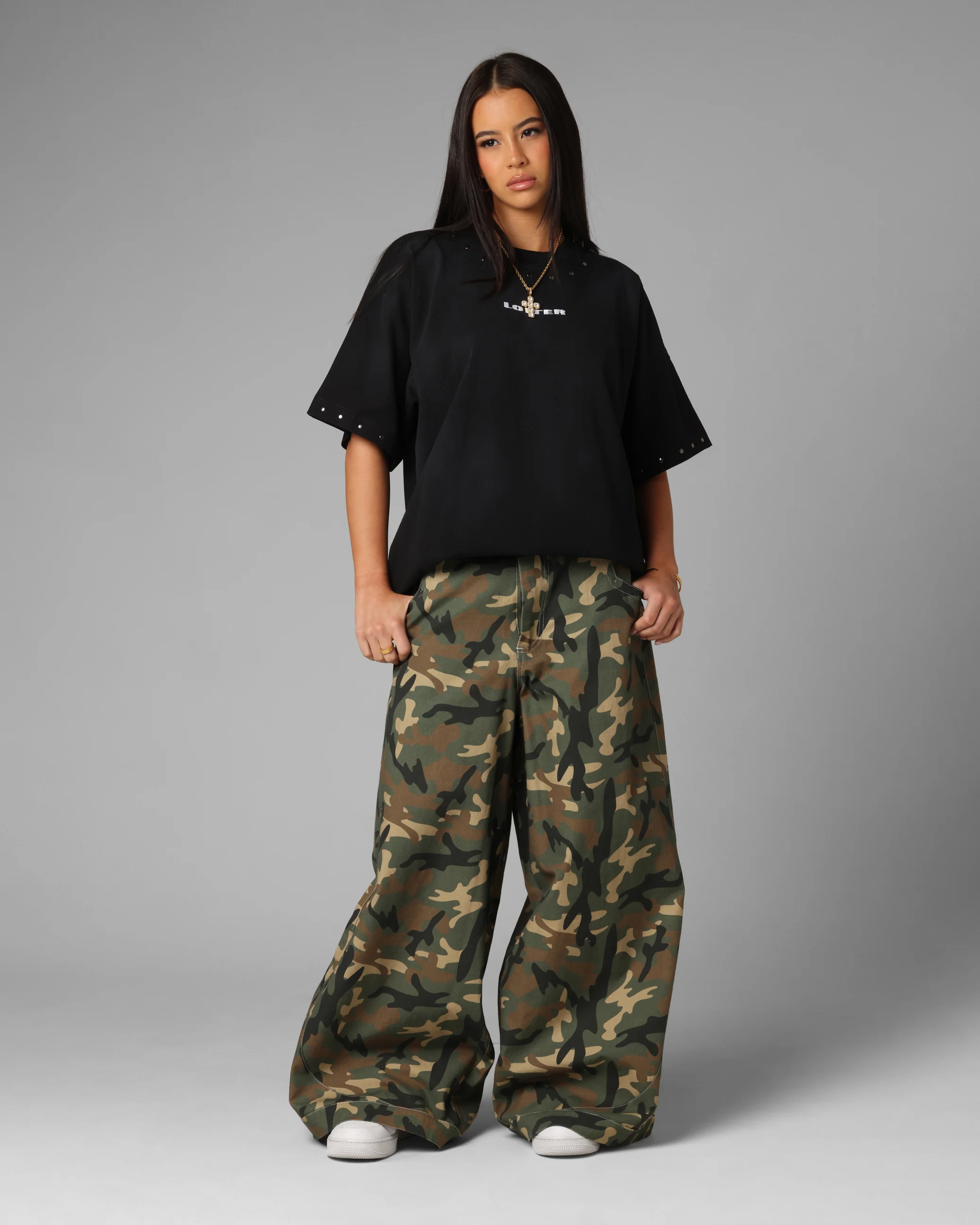 Loiter F-22 Raver Jeans Woodland Camo