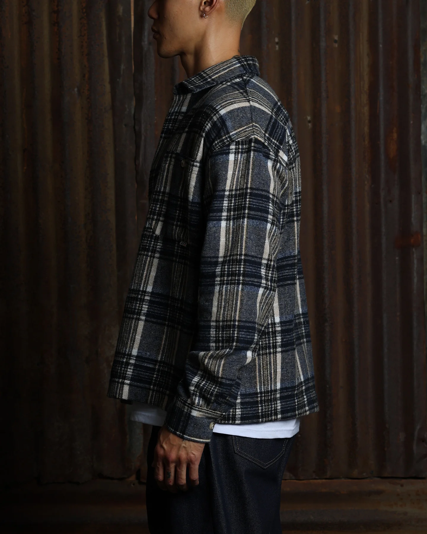 American Thrift Utility Flannel Shirt Blue