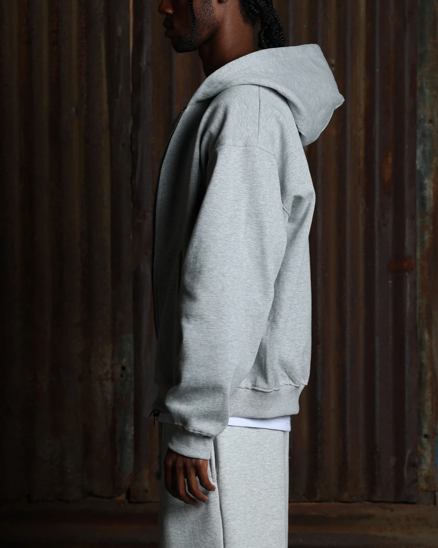 American Thrift Zip Hoodie Grey Heather