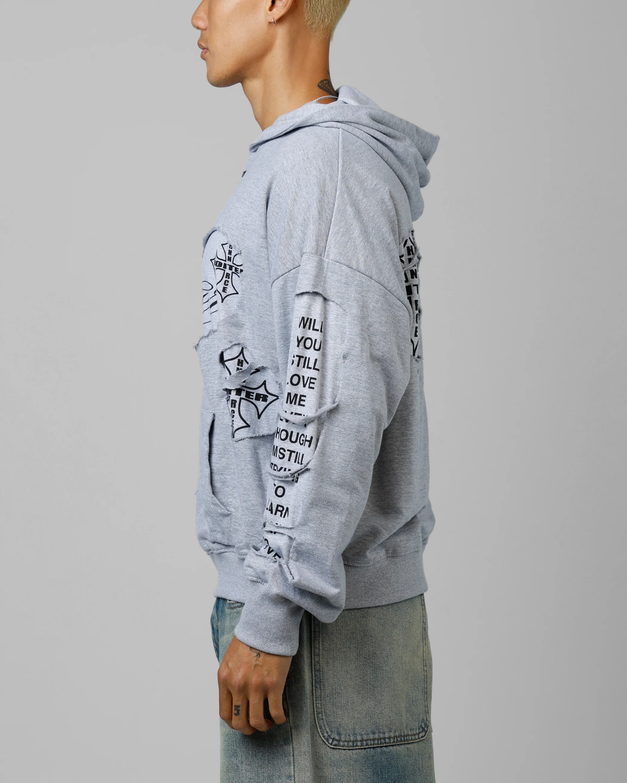 Loiter Destruction Hoodie Grey