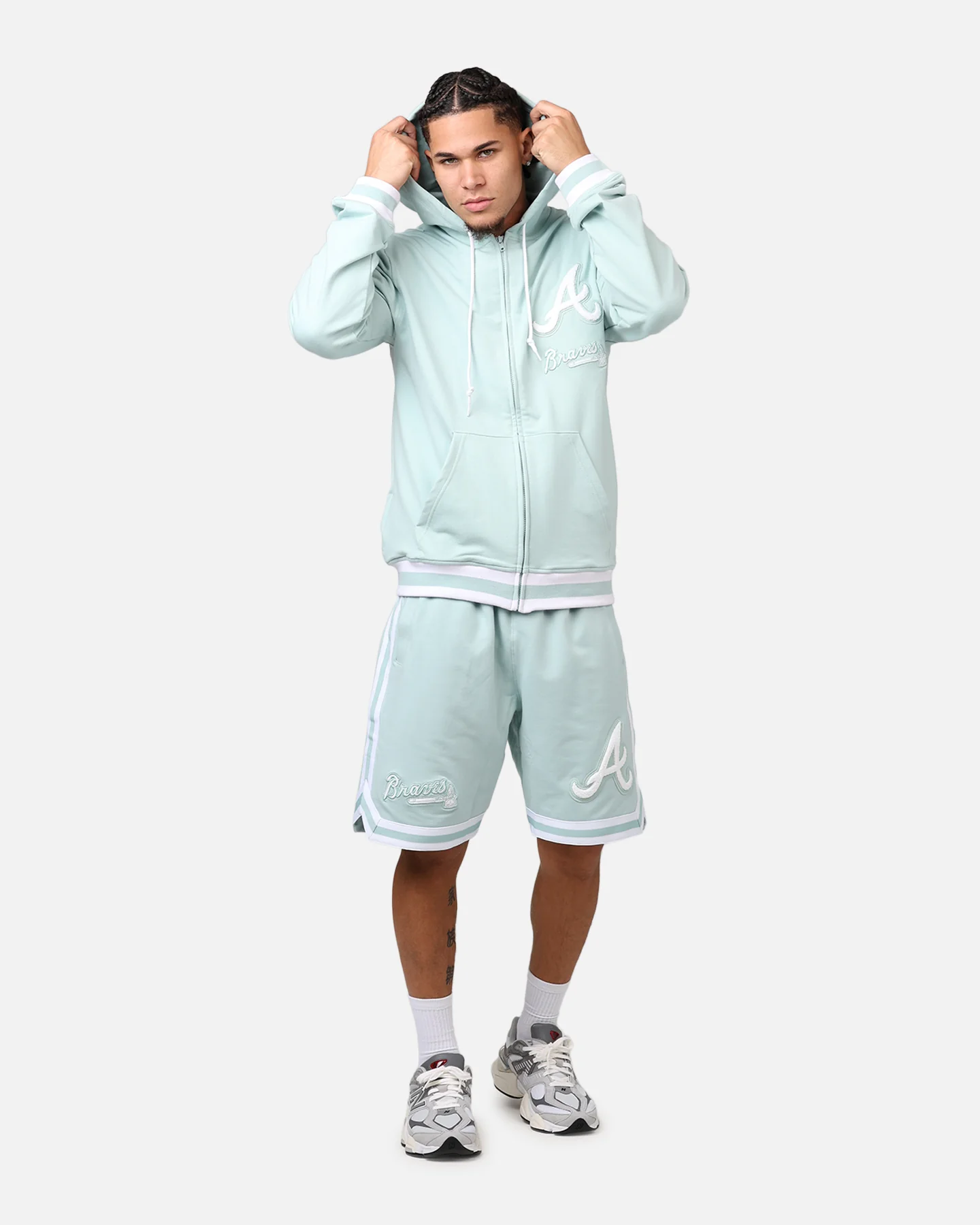 New Era Atlanta Braves 'Logo Select Mint' Full Zip Hoodie Mint/White