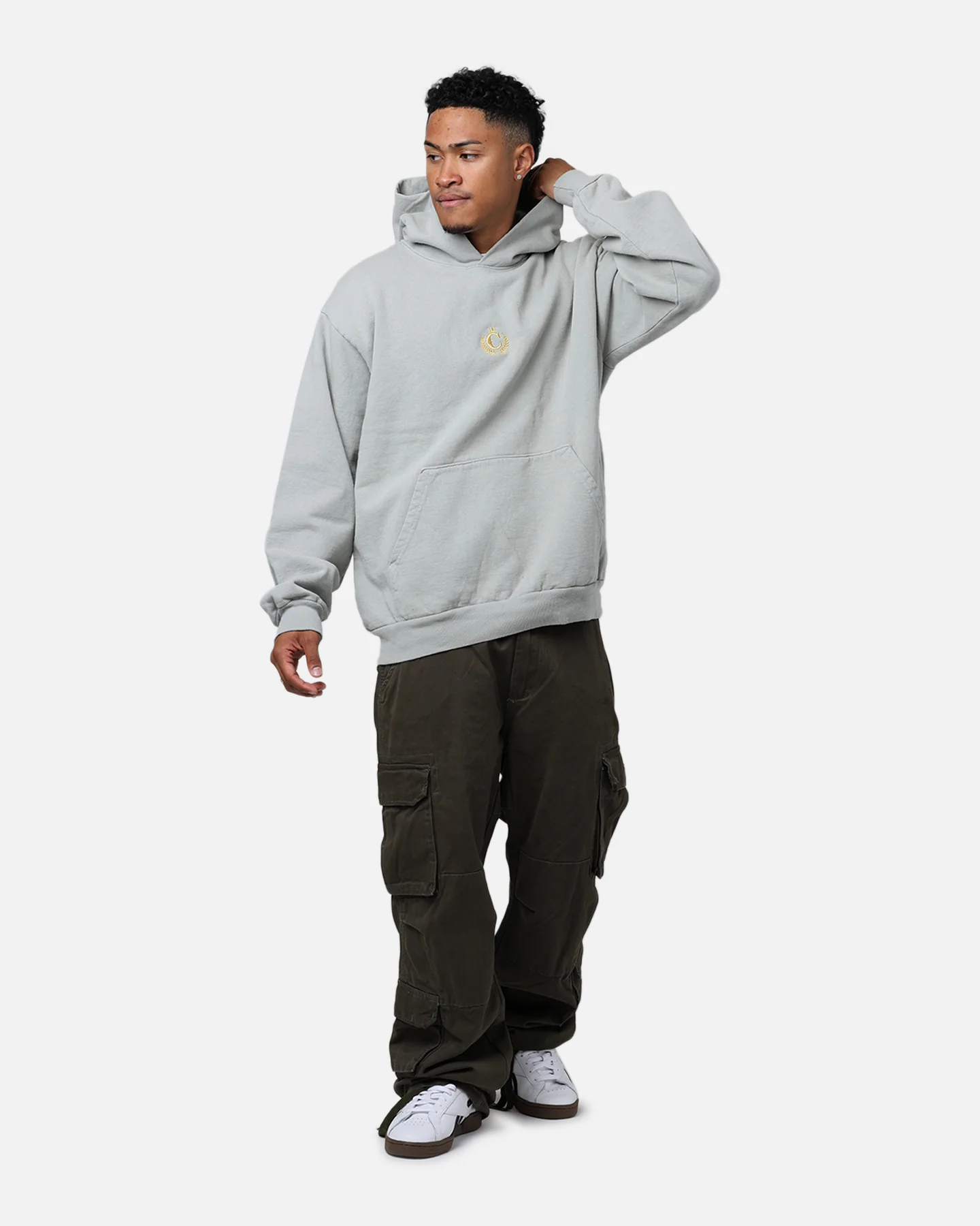 Culture Kings CK Embroidered Hoodie Sage