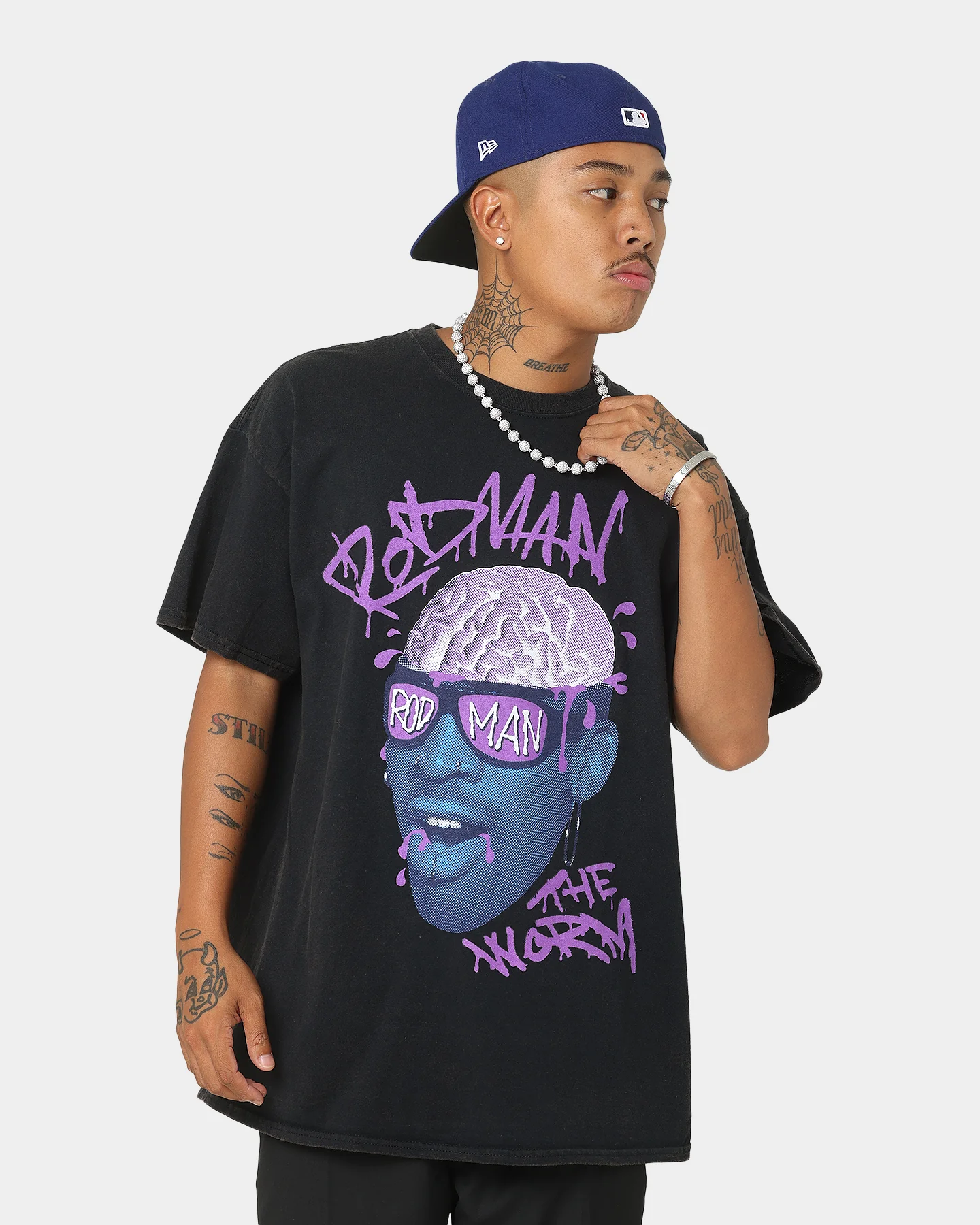 Rodman Brand The Worm Brain Vintage T-Shirt Black Wash