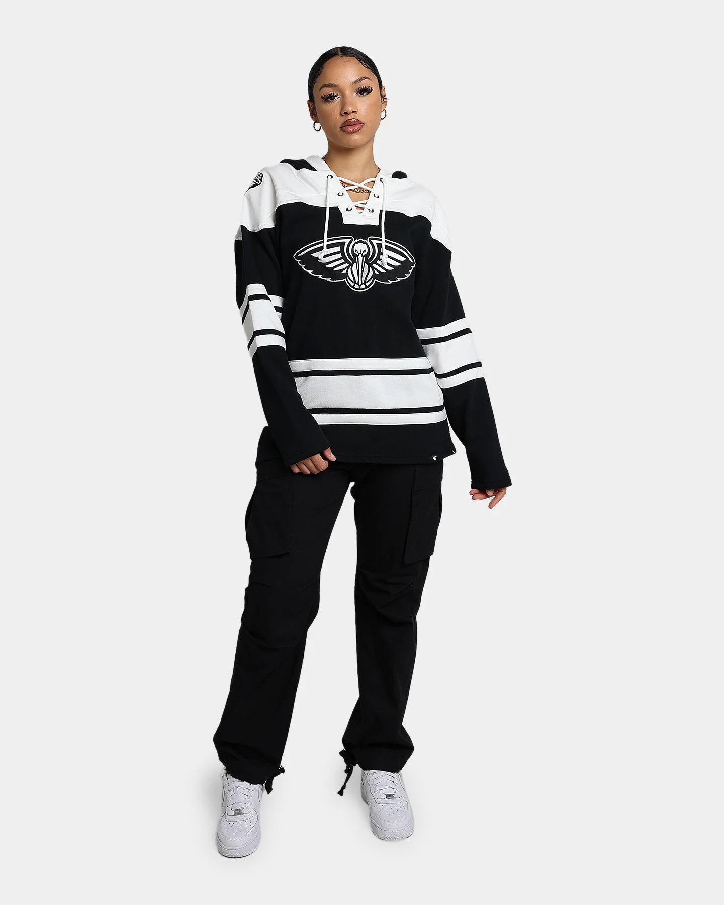 47 Brand New Orleans Pelicans Superior Lacer Hoodie Jet Black