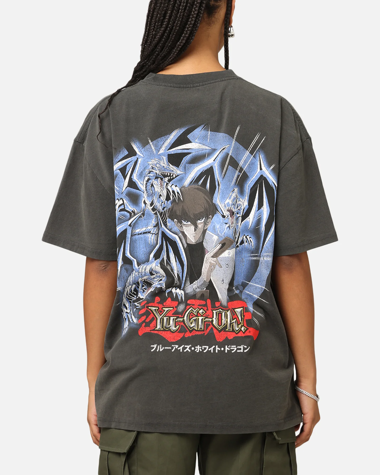 Goat Crew X Yu-Gi-Oh! Kaiba Blue Eyes Heavyweight T-Shirt Black Wash