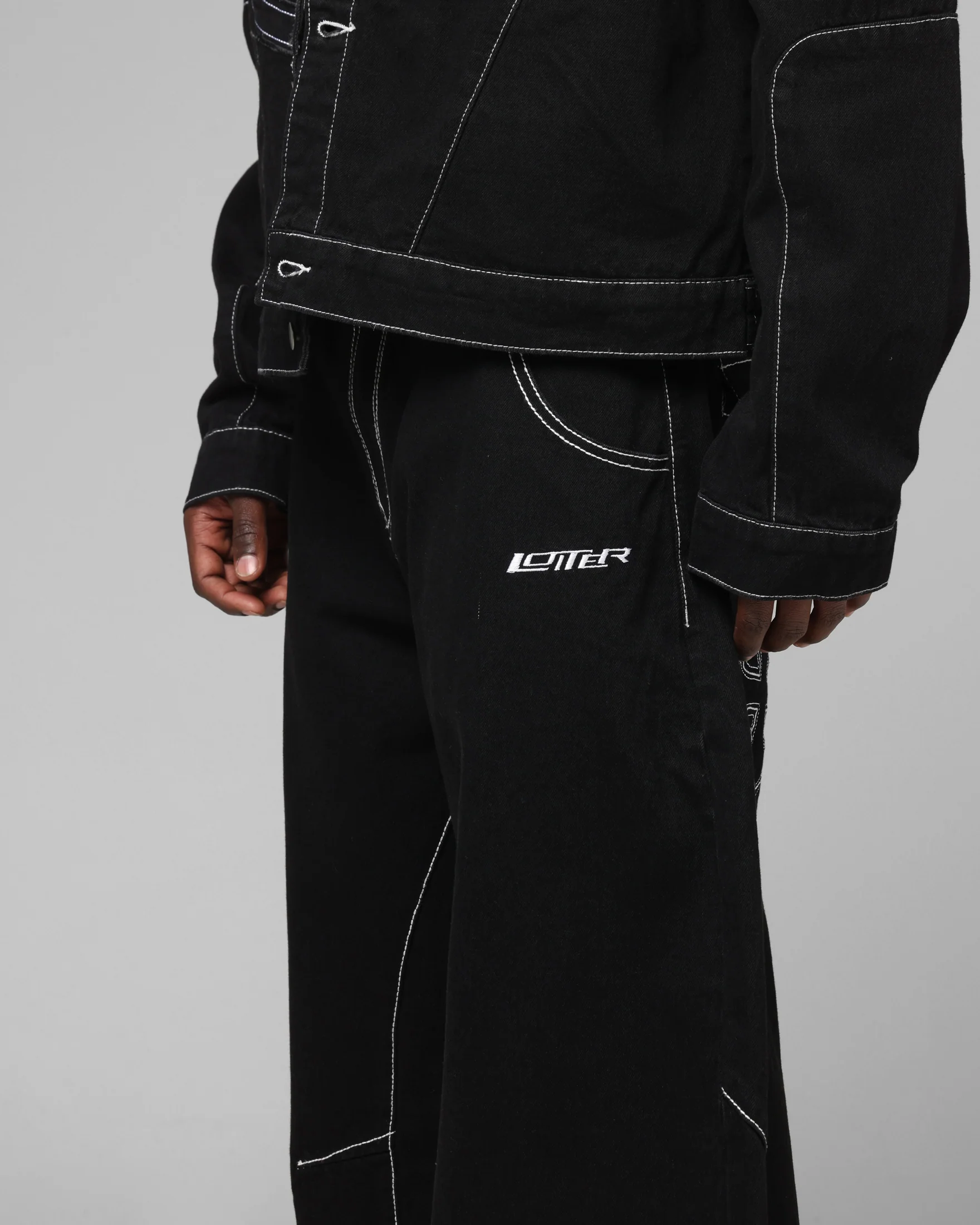 Loiter Biker Raver Jeans Black