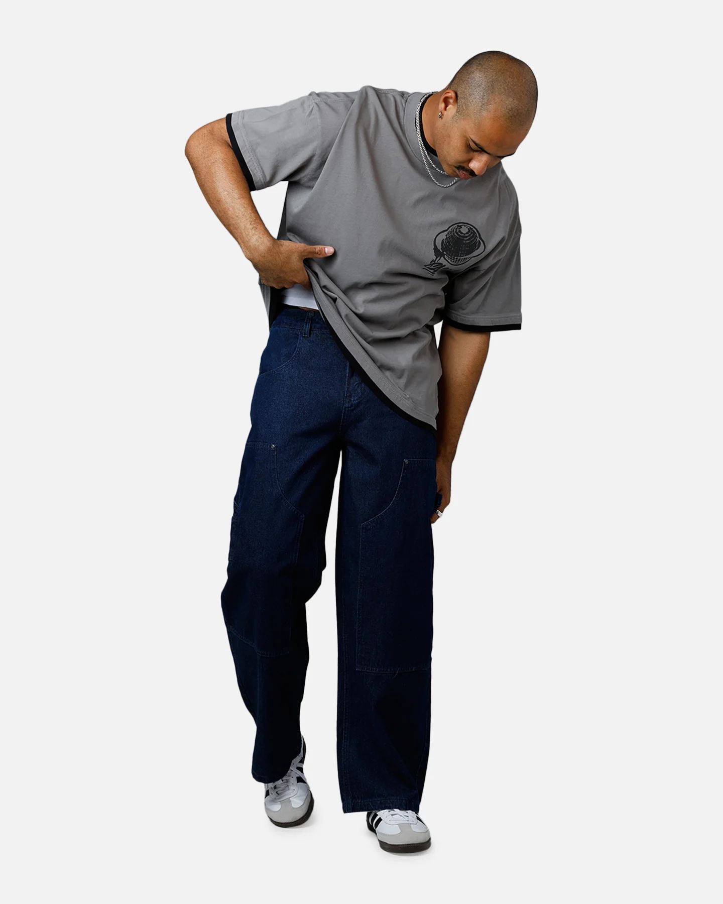 Carre Baggy Work Jeans Dark Washed Indigo