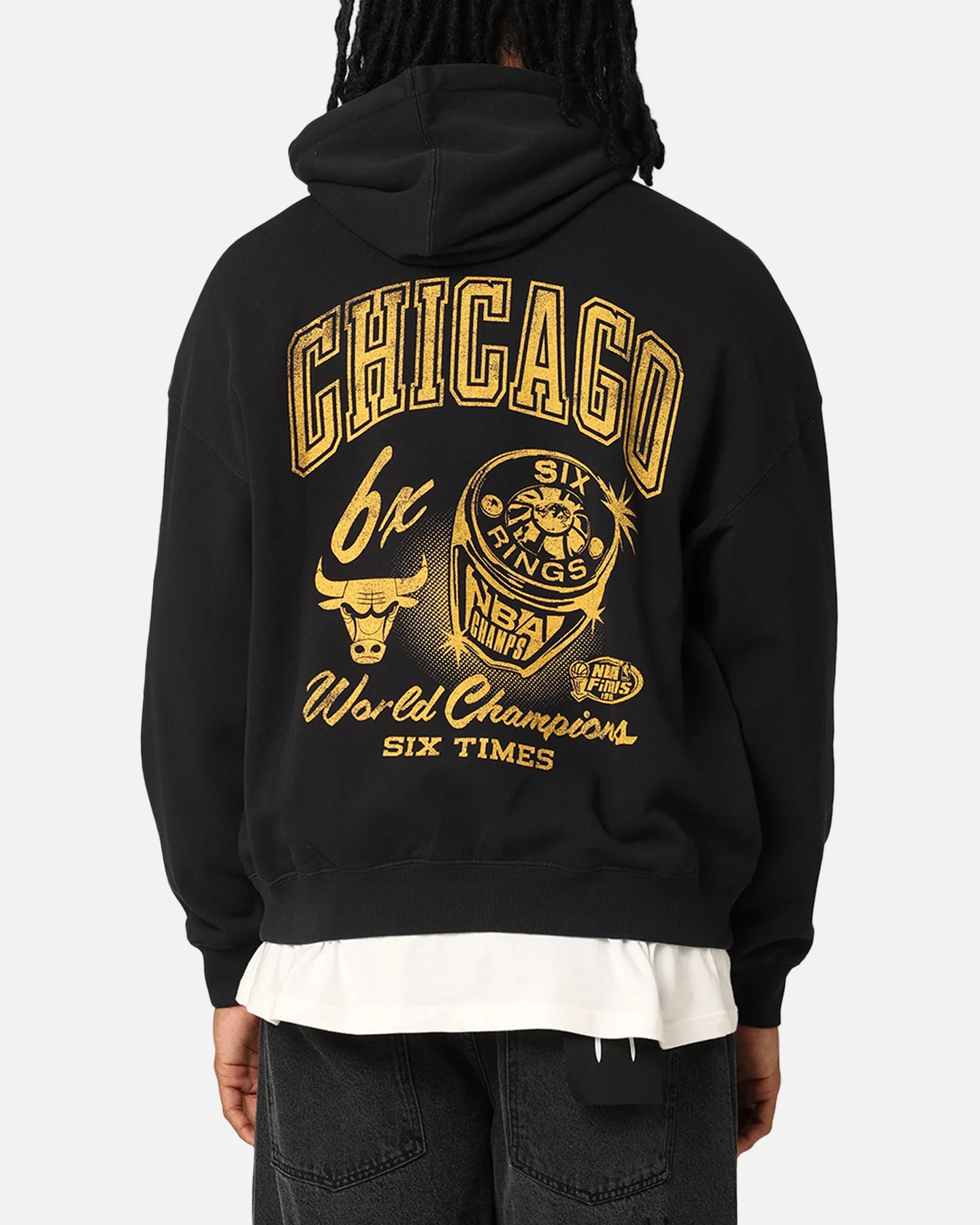 Mitchell & Ness Chicago Bulls Rings Hoodie Faded Black