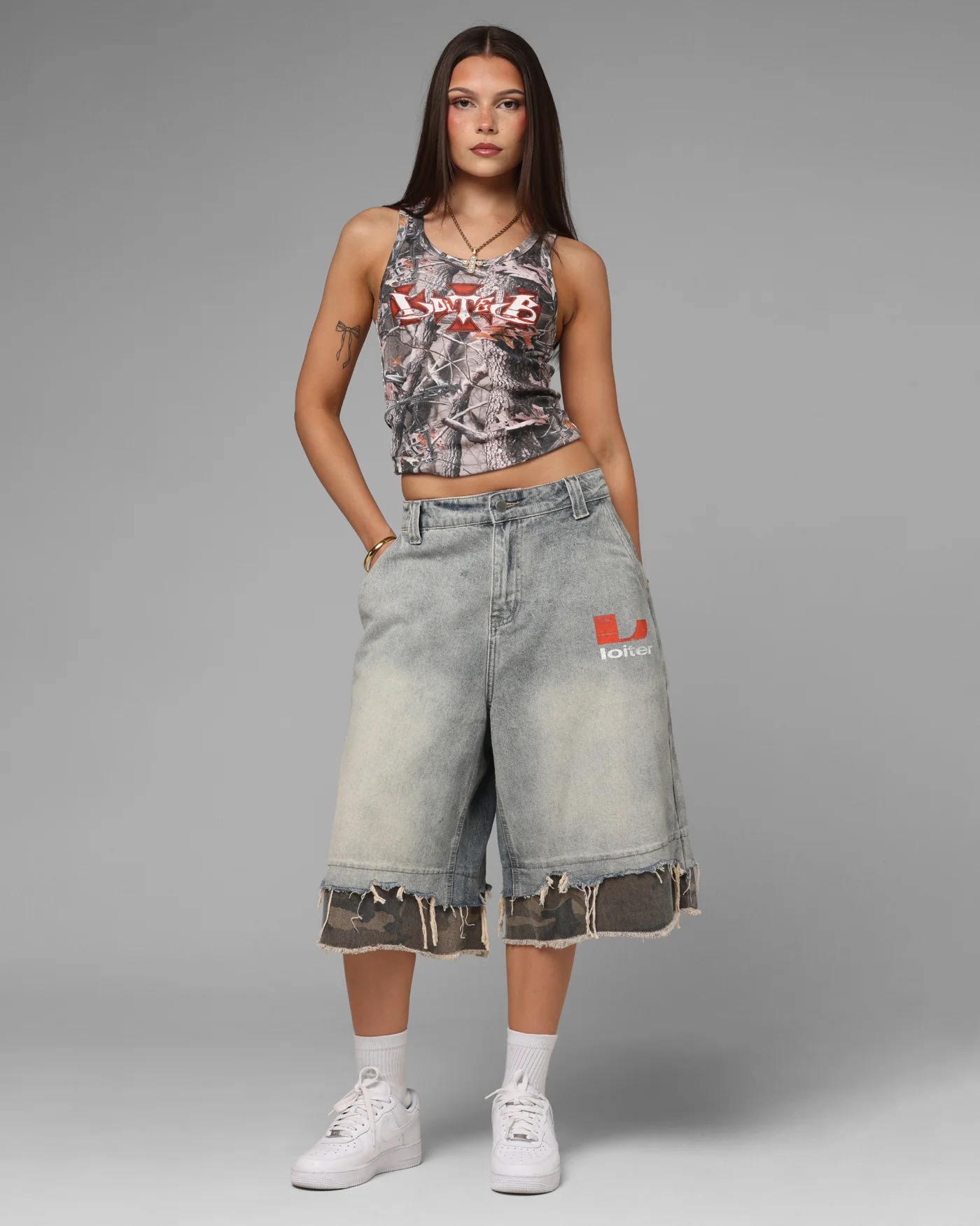 Loiter Oil Rig Denim Jorts Blue Wash