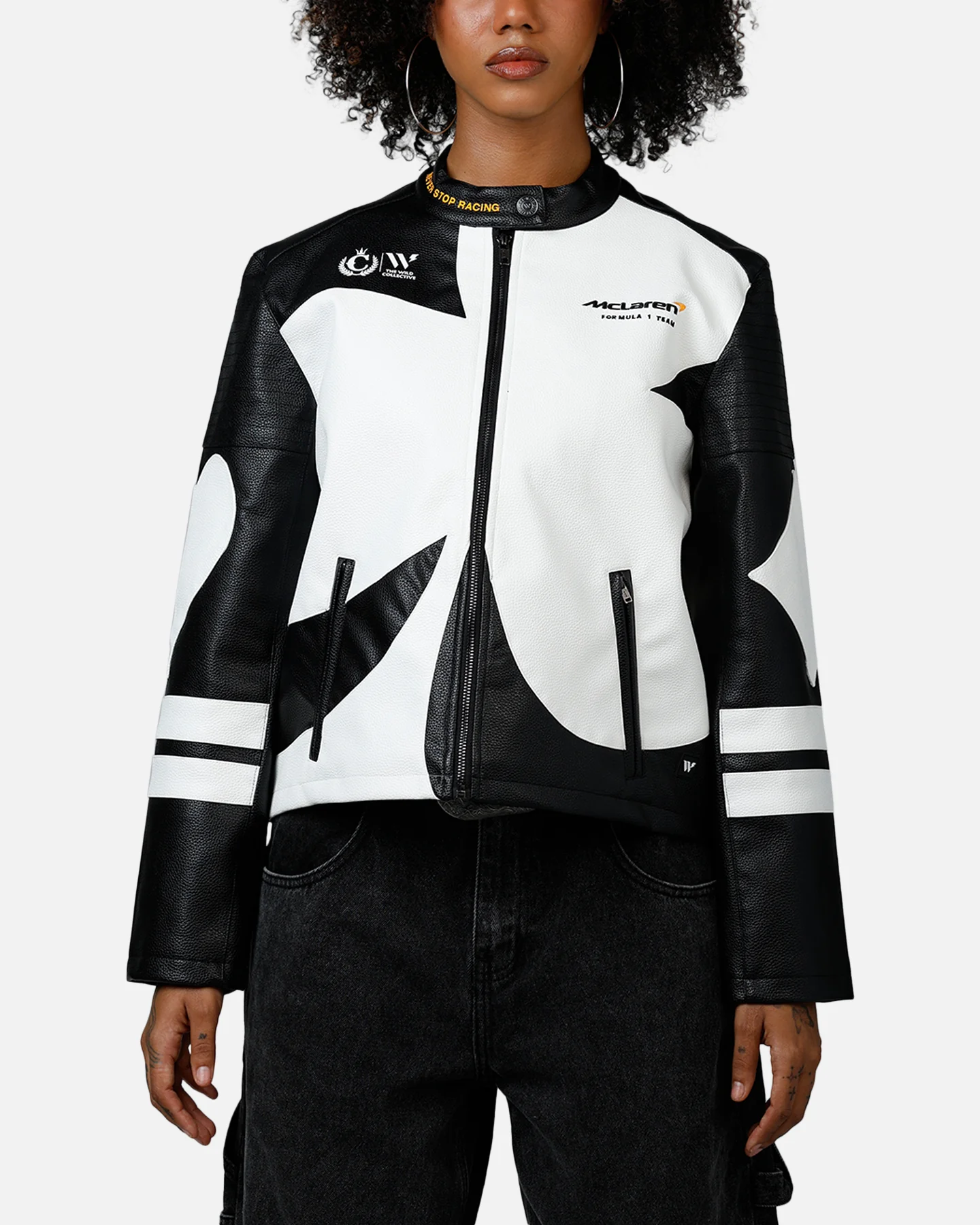 We Are The Wild Collective Women's Mclaren X Culture Kings 2025 Jacket White/Black