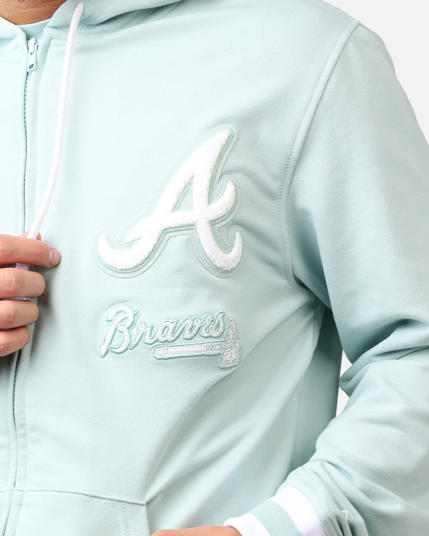 New Era Atlanta Braves 'Logo Select Mint' Full Zip Hoodie Mint/White