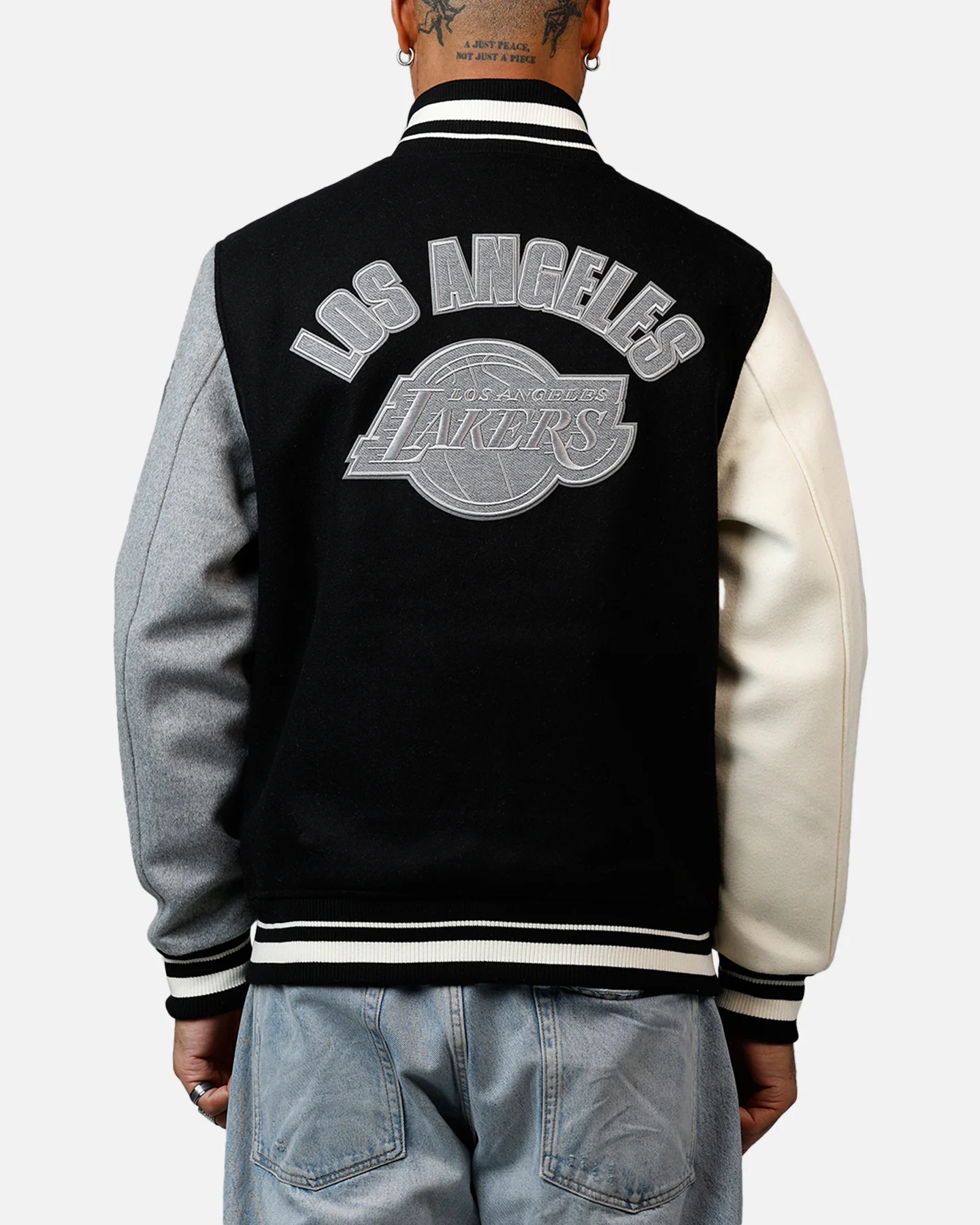 Pro Standard Los Angeles Lakers Reverse French Terry Wool Varsity Jacket Black/Grey