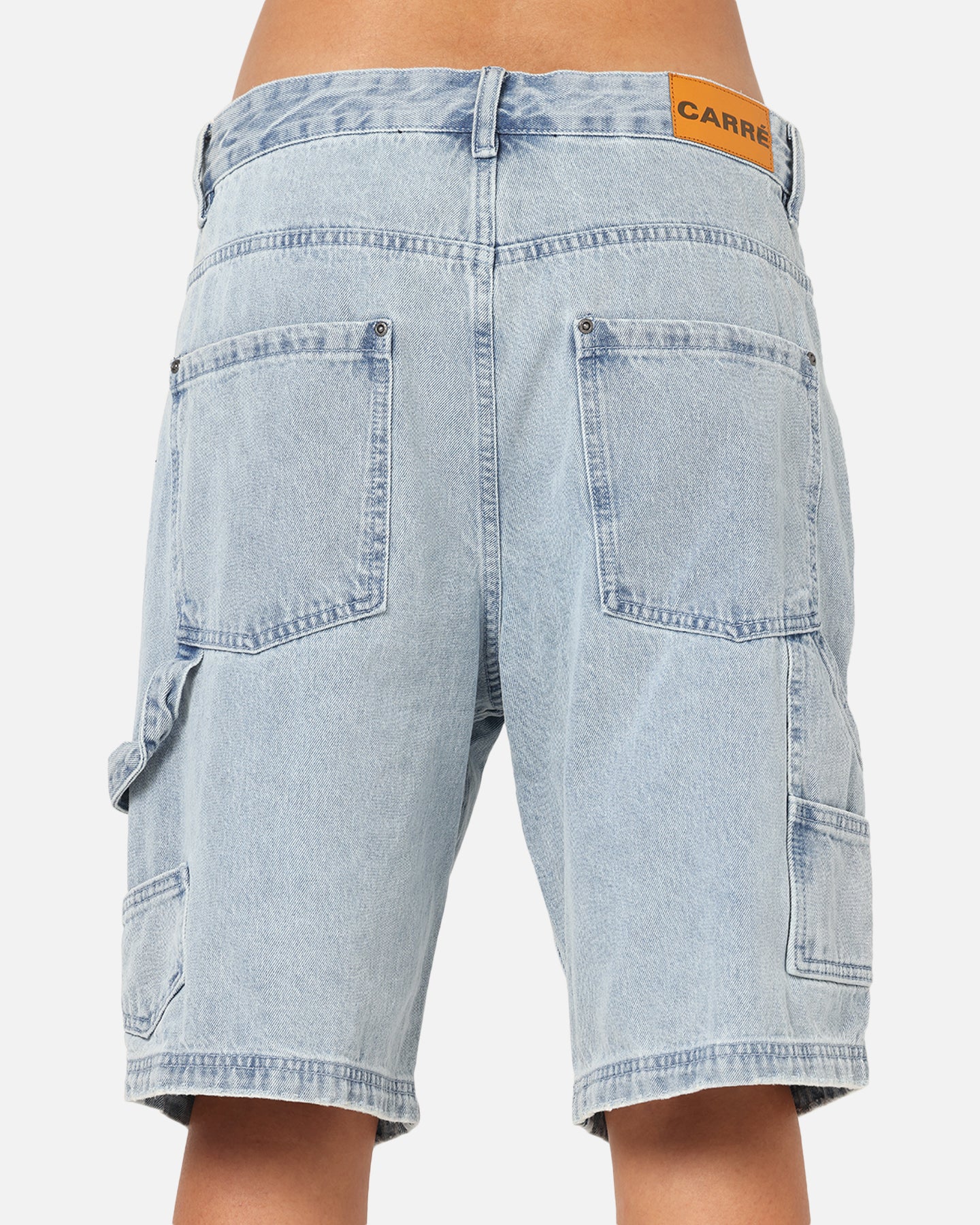 Carre Distressed Carpenter Jorts Light Blue Wash