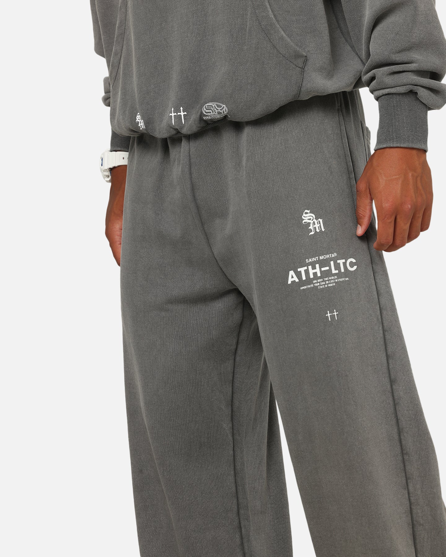 Saint Morta Athletc Sweatpants Washed Charcoal