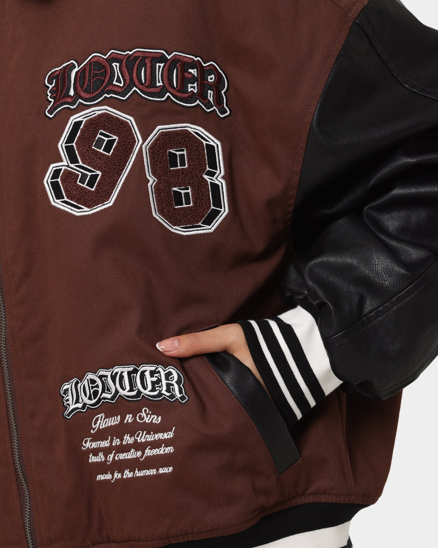Loiter Ethereal Varsity Jacket Brown