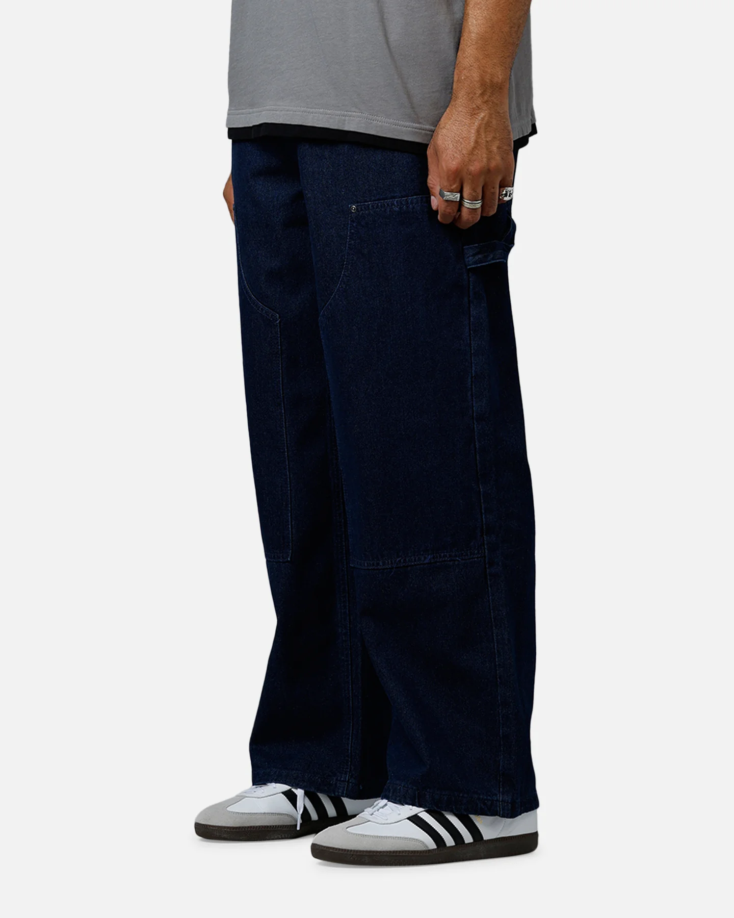 Carre Baggy Work Jeans Dark Washed Indigo