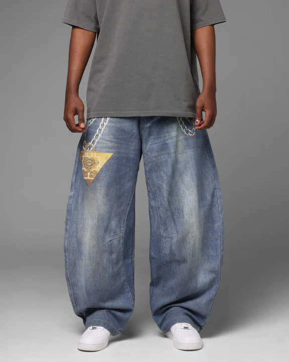 Loiter X Yu-Gi-Oh! Printed Yugi Denim Jeans Denim Blue