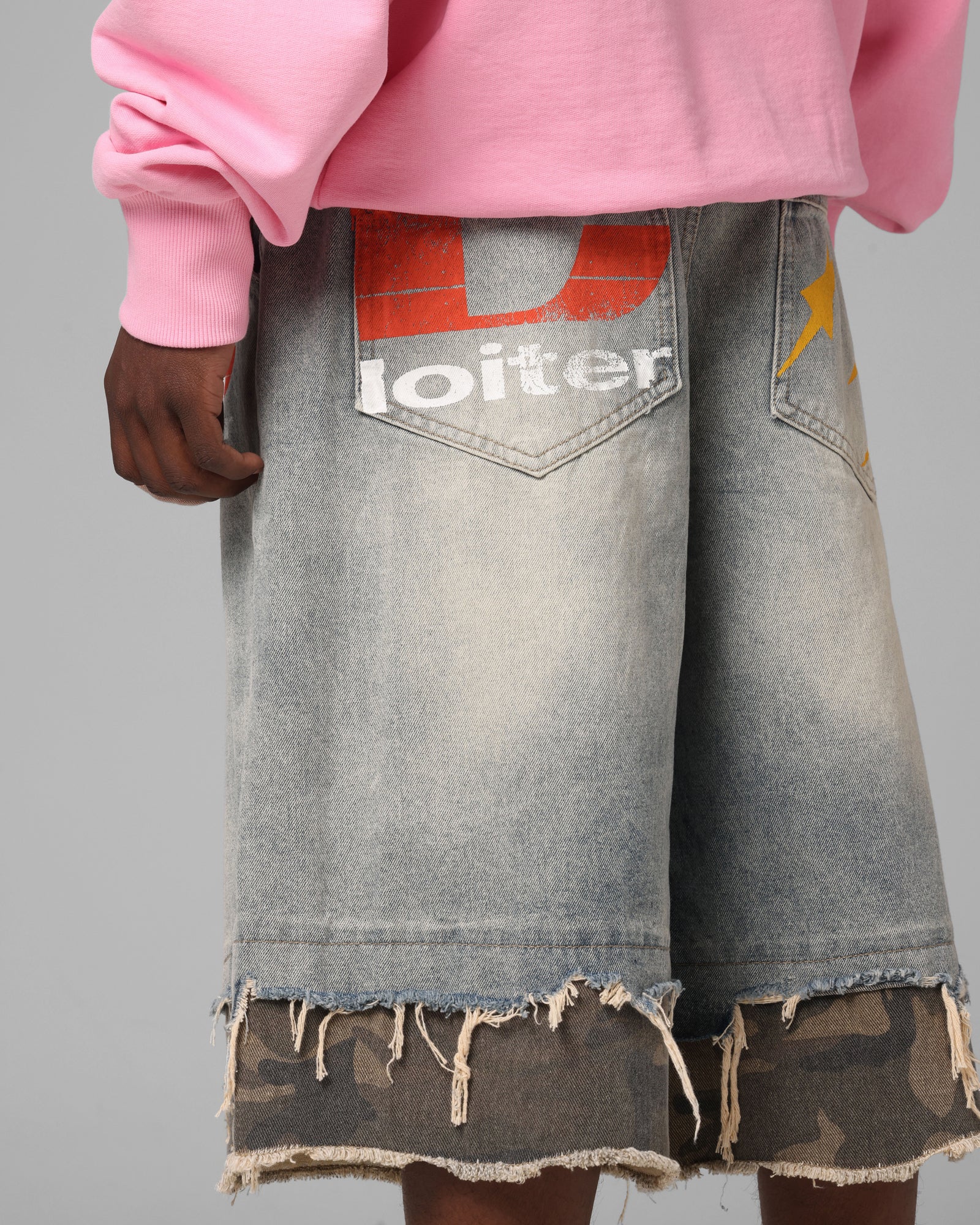 Loiter Oil Rig Denim Jorts Blue Wash