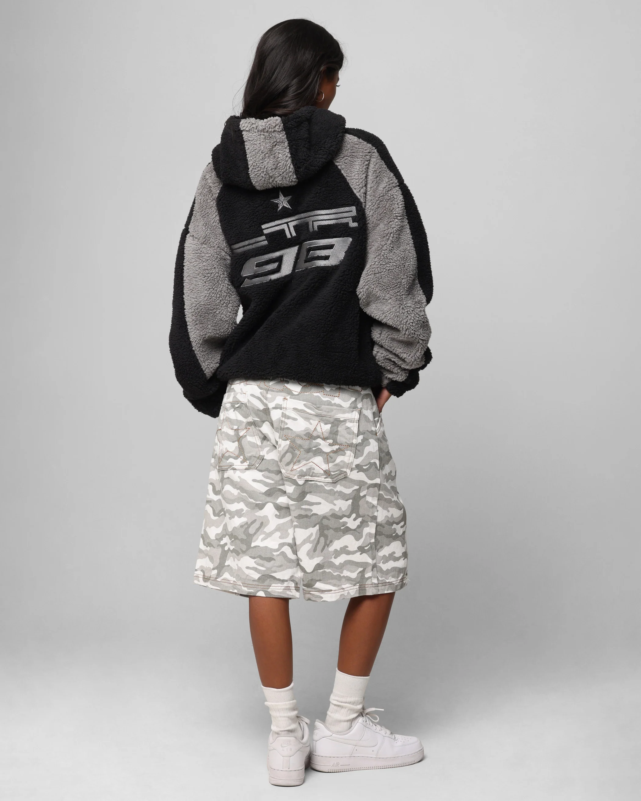 Loiter Speedway Fleece Jacket Black/Grey