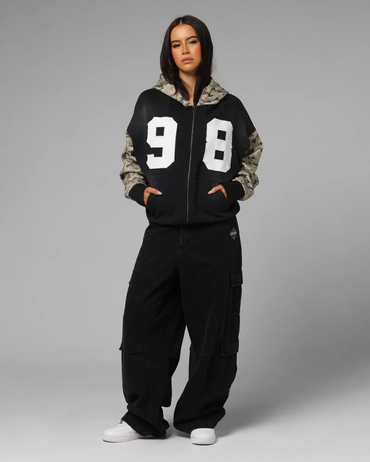 Loiter Cosmos Zip Hoodie Black/Camo