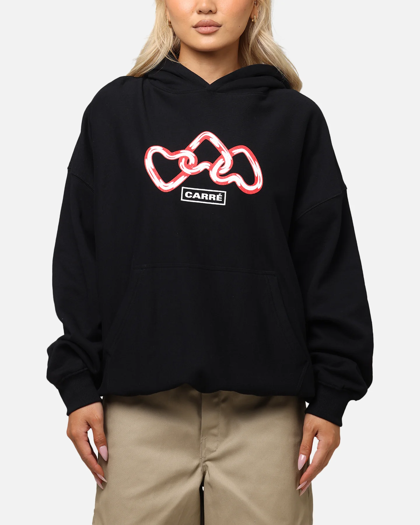 Carre Link Hoodie Black