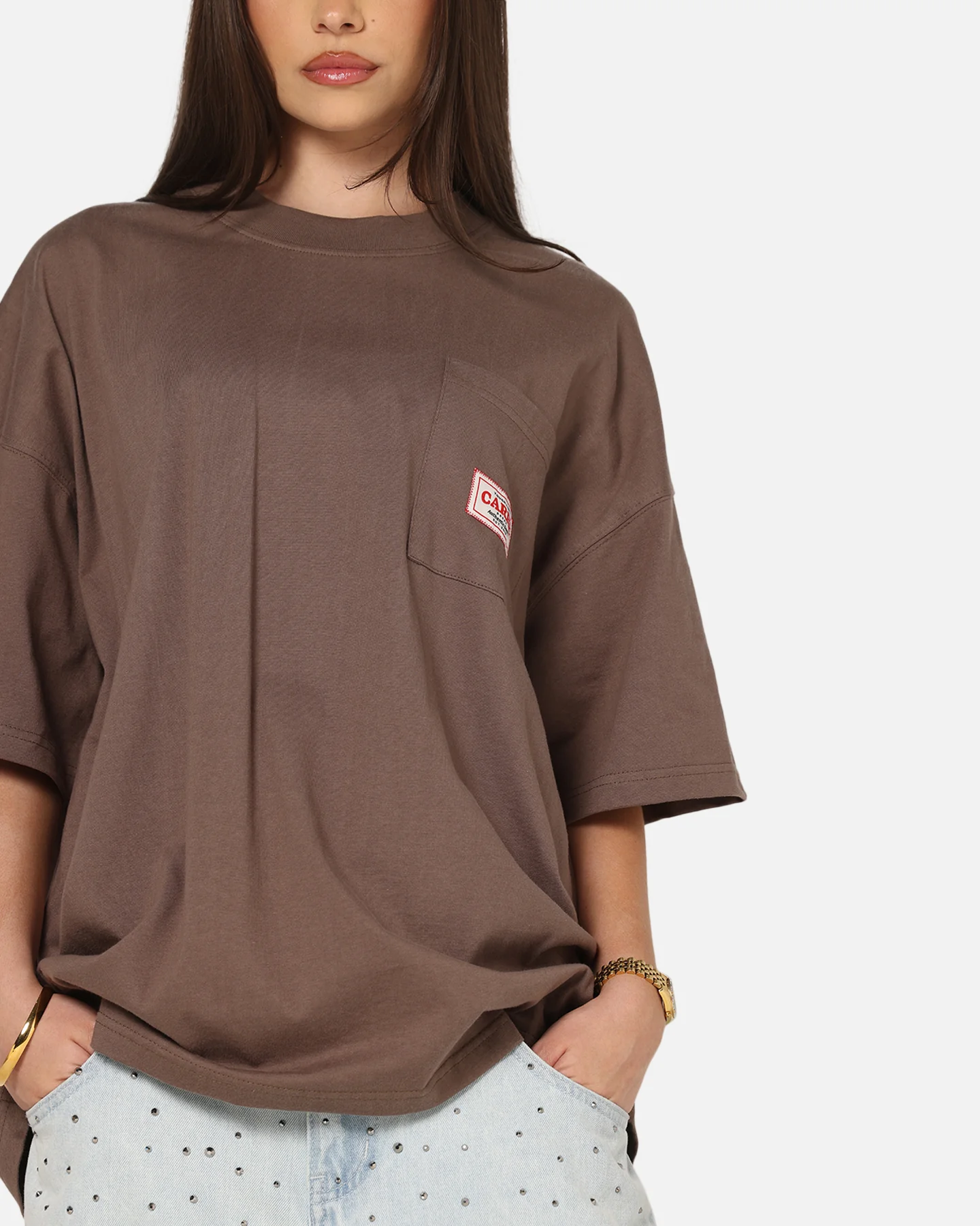 Carre Pocket T-Shirt Brown
