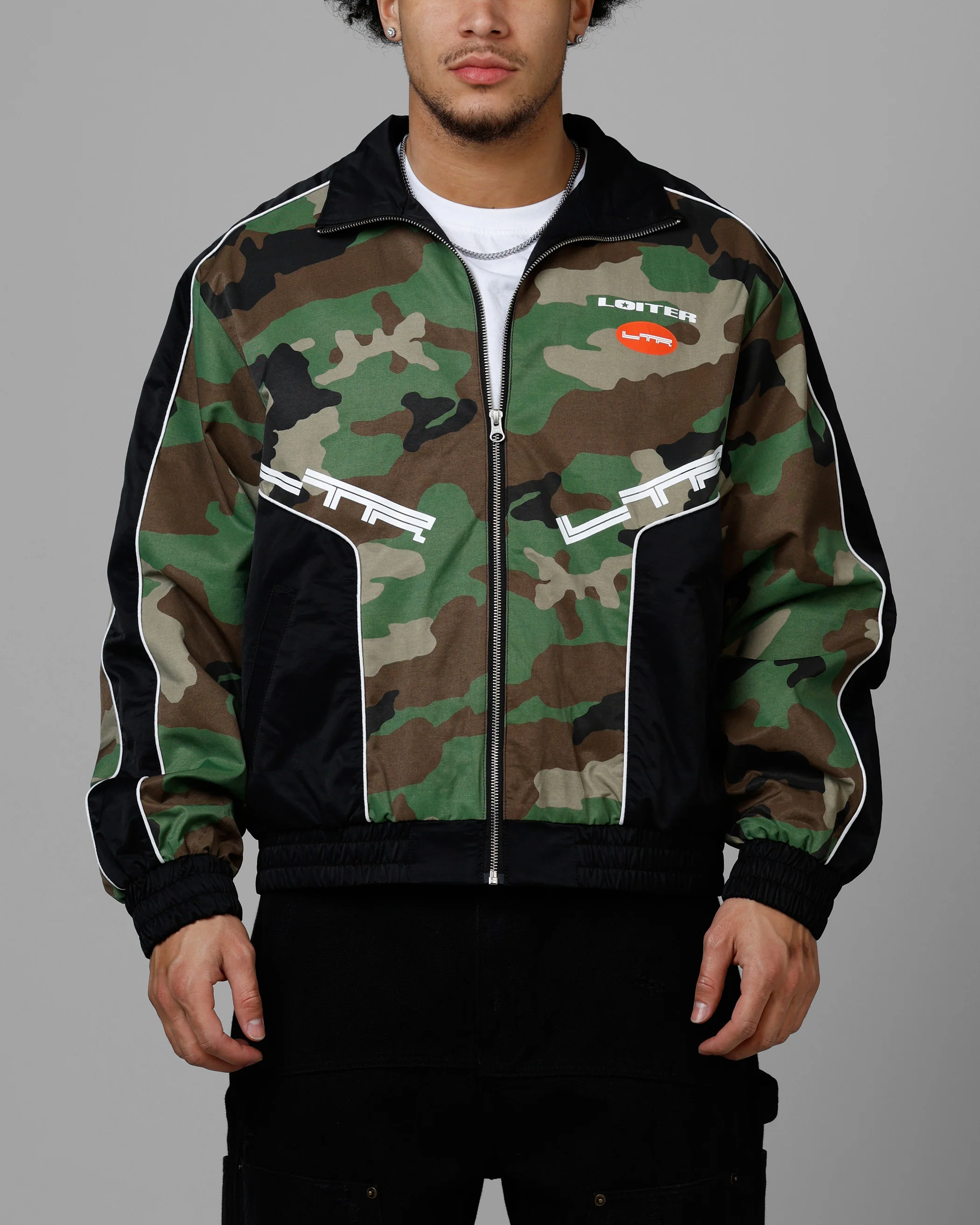 Loiter Tactical Track Jacket Woodland Camo