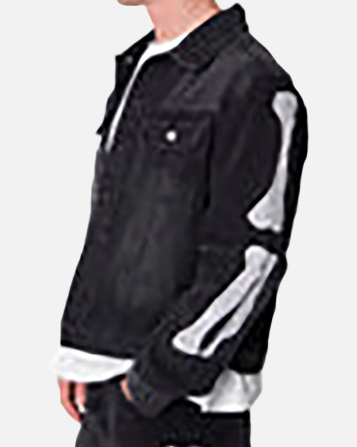 MNML Raw Skeleton Trucker Jacket Washed Black