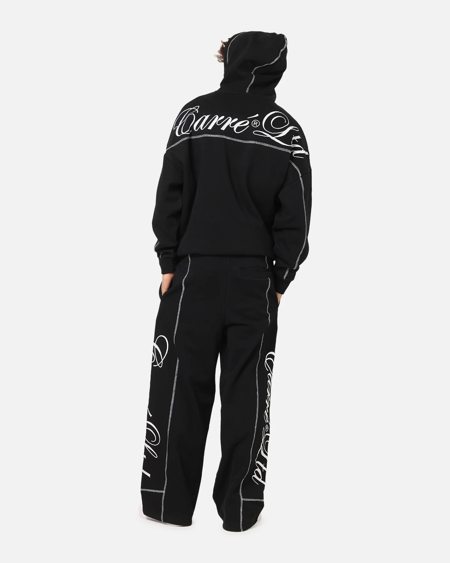Carre Script Hoodie Black