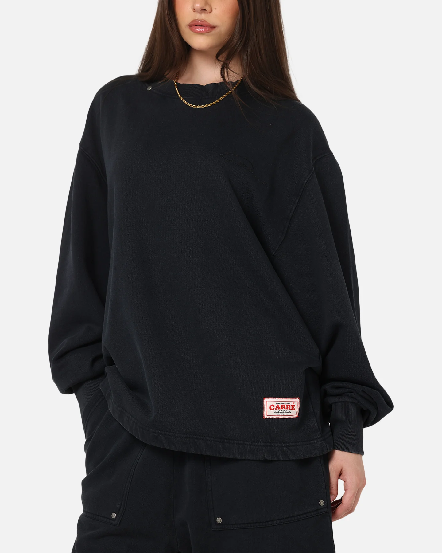 Carre Rivet Crewneck Charcoal