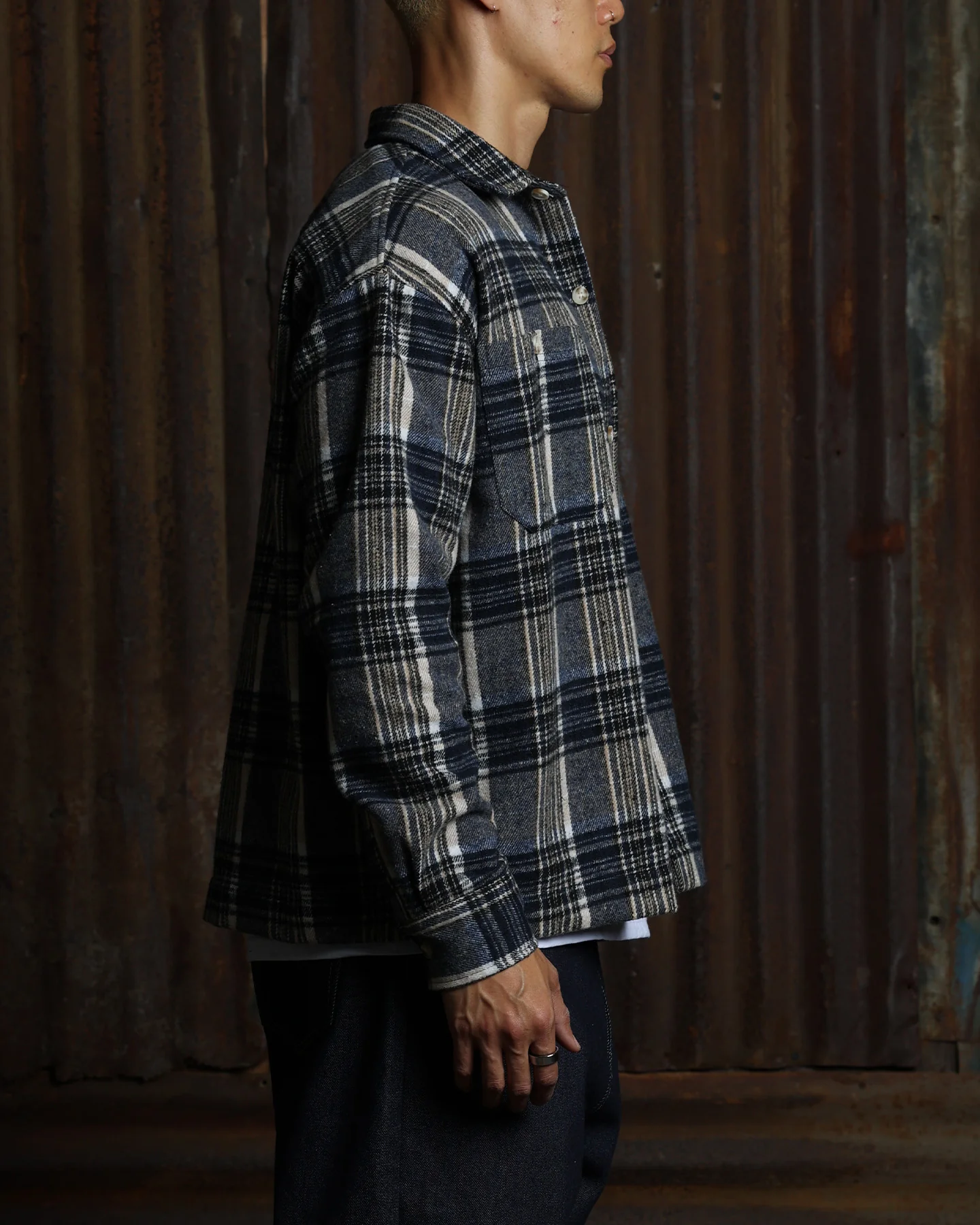 American Thrift Utility Flannel Shirt Blue