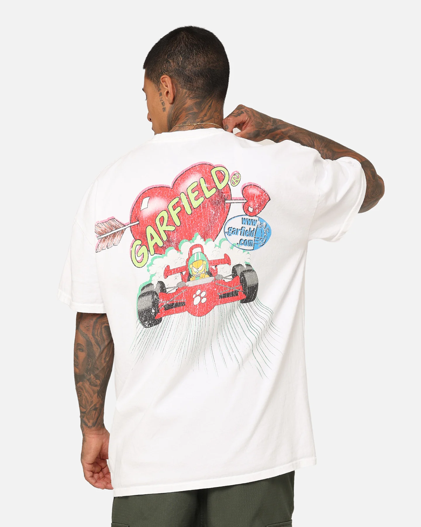73Studio X Garfield Race Heavyweight T-Shirt White