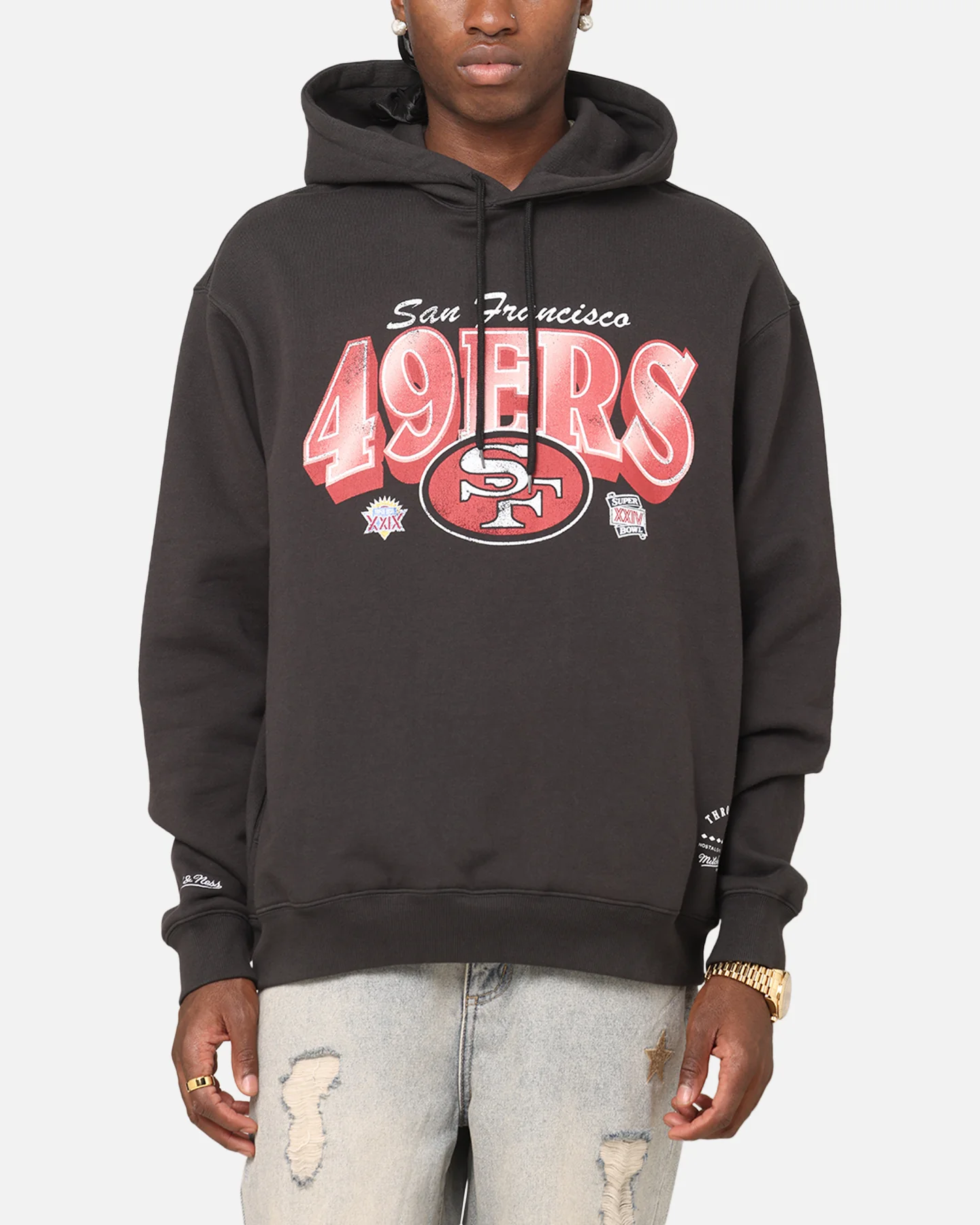 Mitchell & Ness San Francisco 49ers Arch Hoodie Faded Black