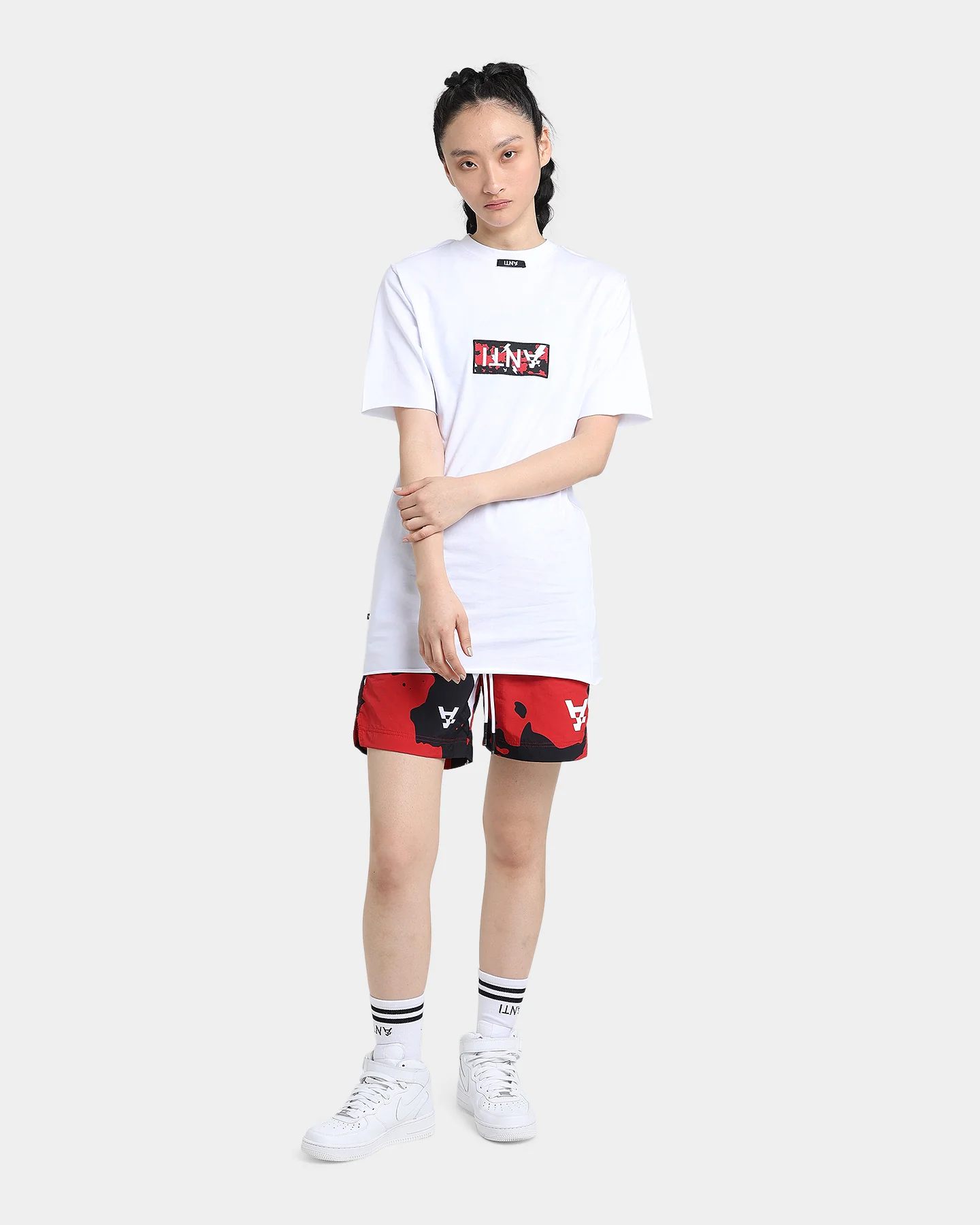 The Anti Order Storm Camo Beach Shorts Black/White/Red