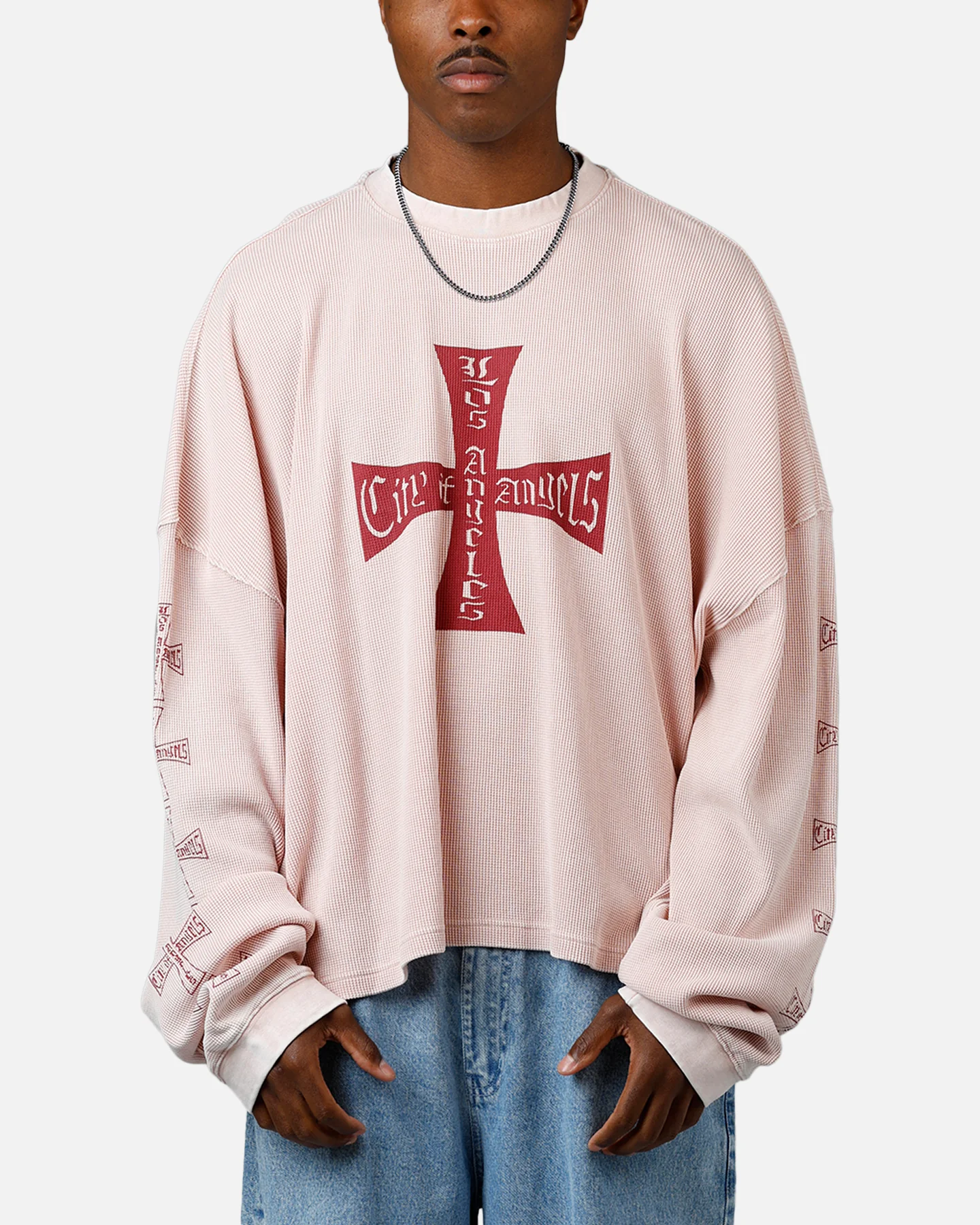 MNML Washed Chopper Thermal Shirt Washed White