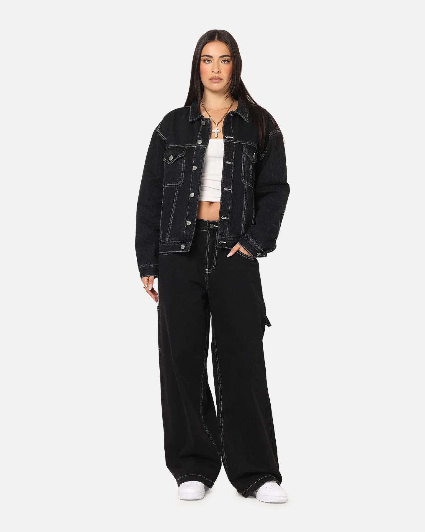 Saint Morta Amplus Fray Carpenter Jeans Contrast Black