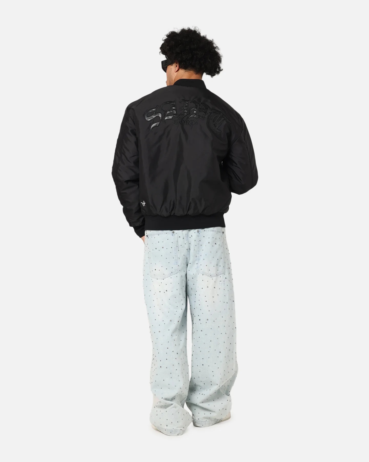 Saint Morta Gothic Noir Bomber Jacket Black