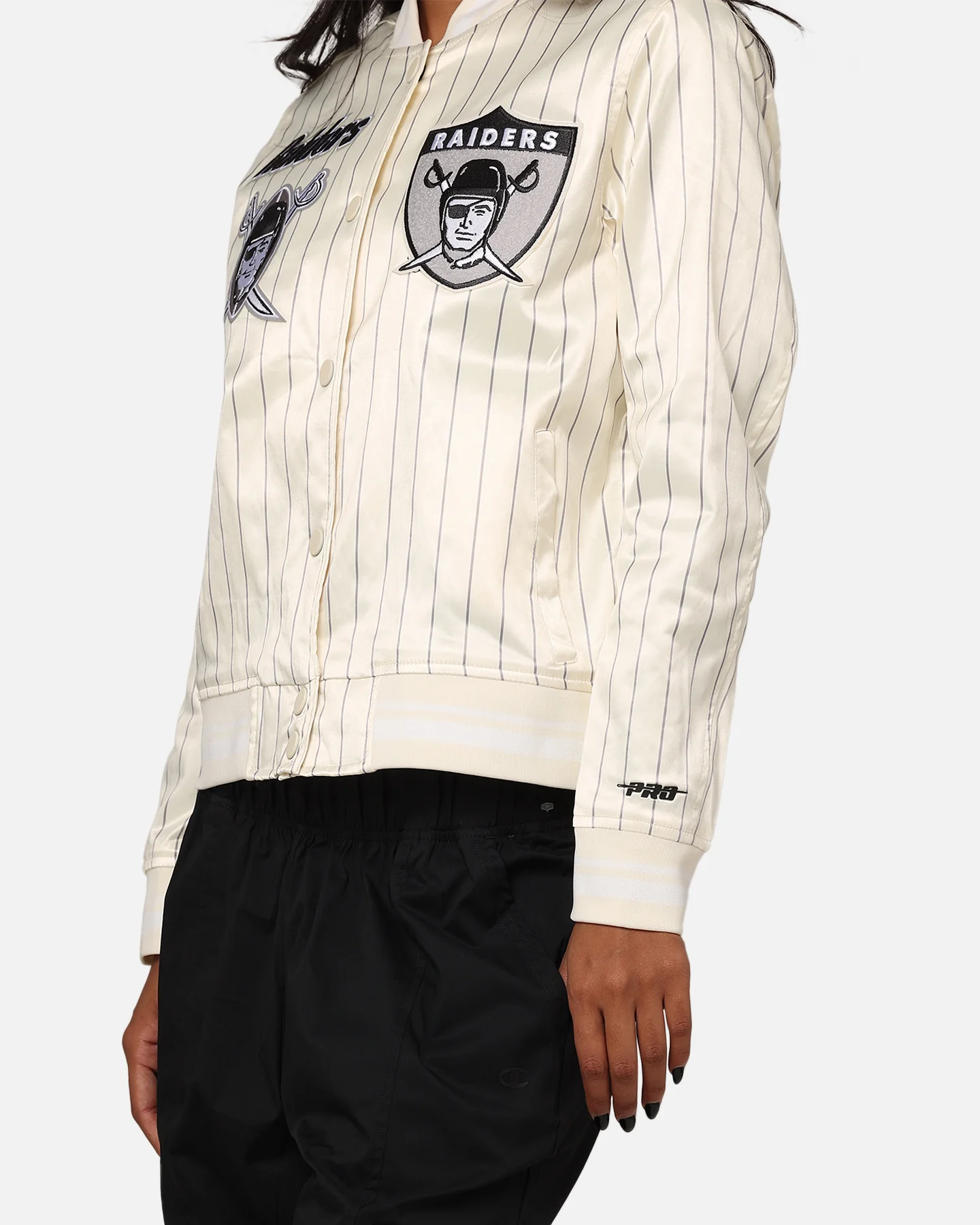 Pro Standard Women's Las Vegas Raiders Satin Jacket Eggshell/Grey
